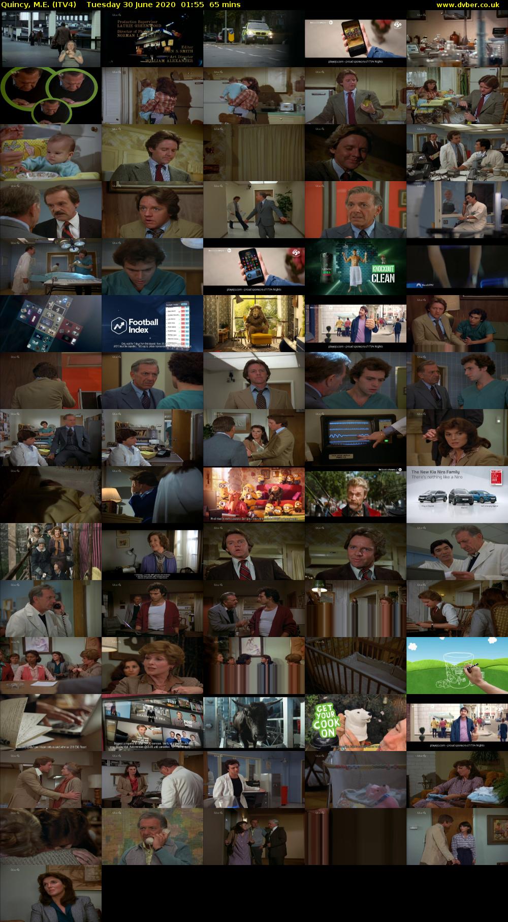 Quincy, M.E. (ITV4) Tuesday 30 June 2020 01:55 - 03:00