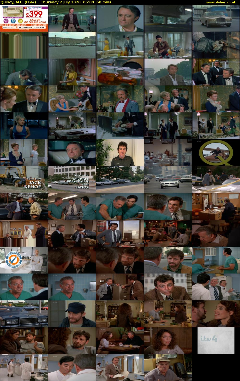 Quincy, M.E. (ITV4) Thursday 2 July 2020 06:00 - 07:00
