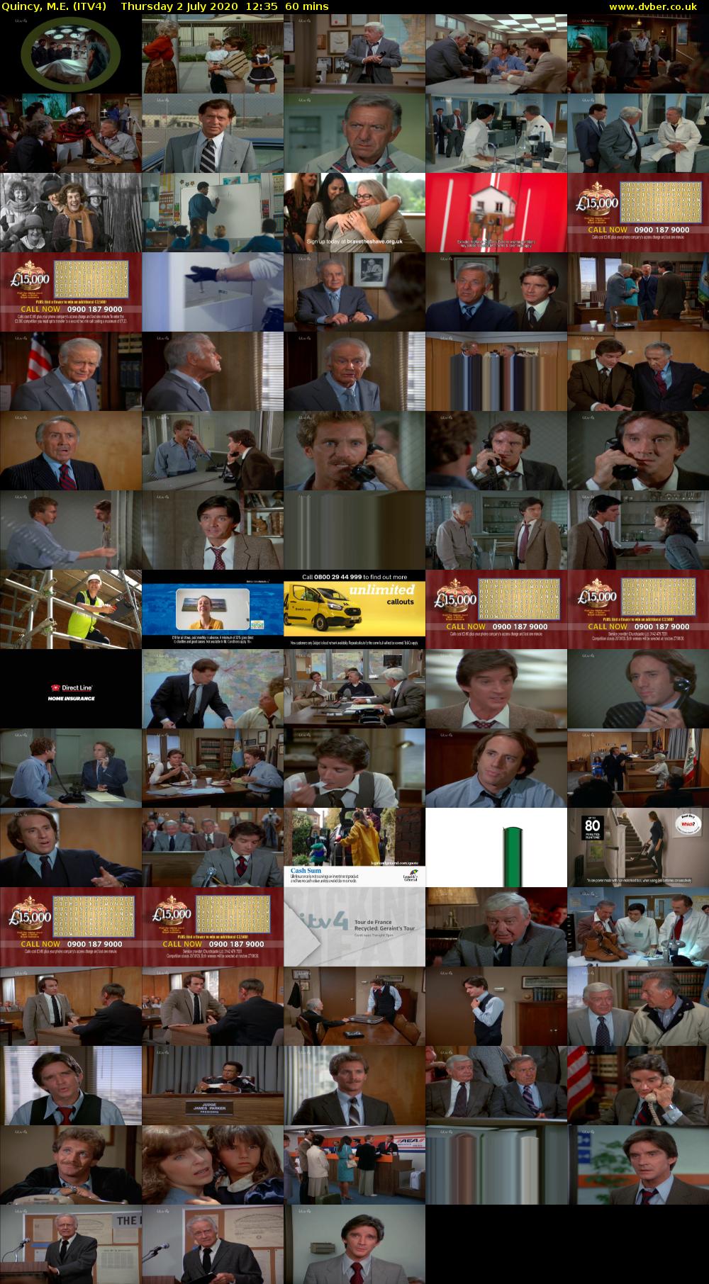 Quincy, M.E. (ITV4) Thursday 2 July 2020 12:35 - 13:35