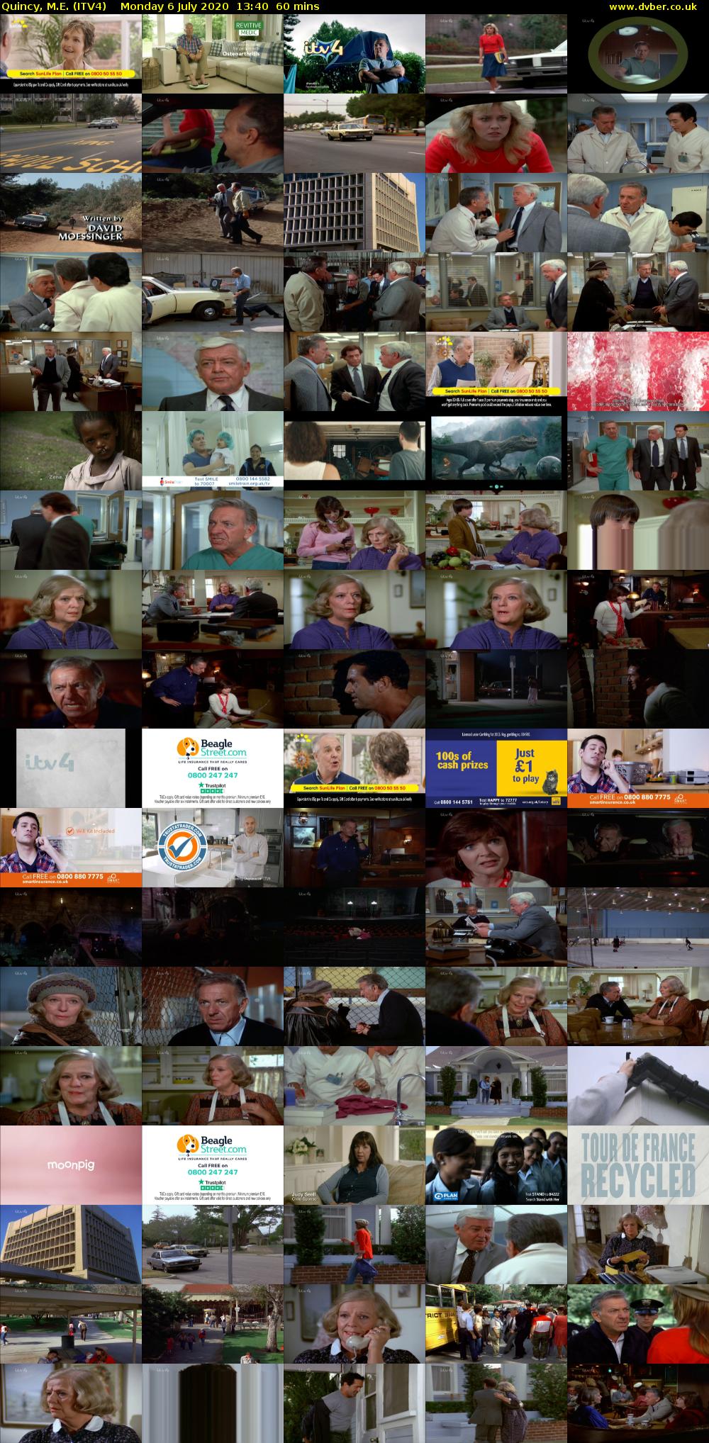 Quincy, M.E. (ITV4) Monday 6 July 2020 13:40 - 14:40