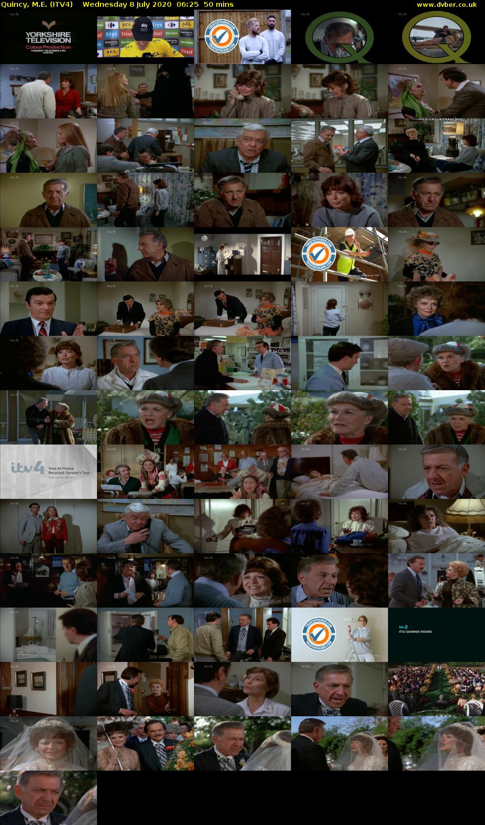 Quincy, M.E. (ITV4) Wednesday 8 July 2020 06:25 - 07:15