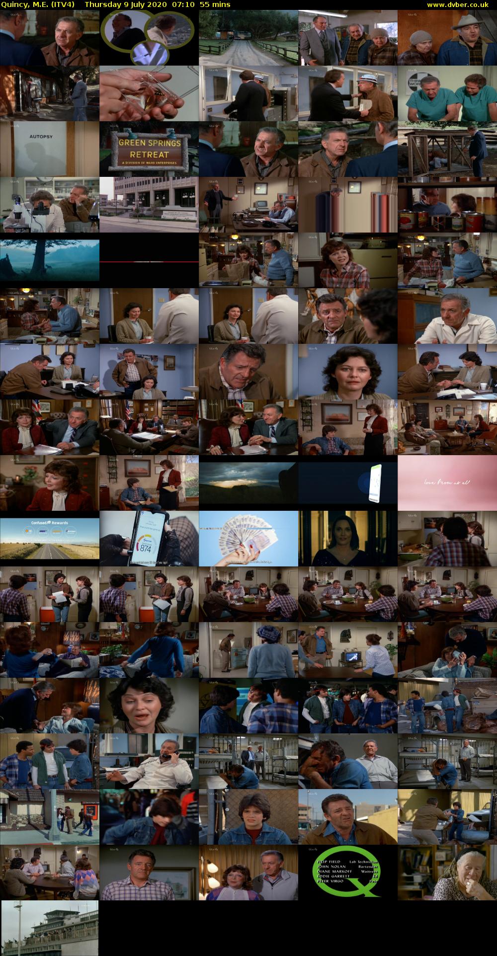 Quincy, M.E. (ITV4) Thursday 9 July 2020 07:10 - 08:05