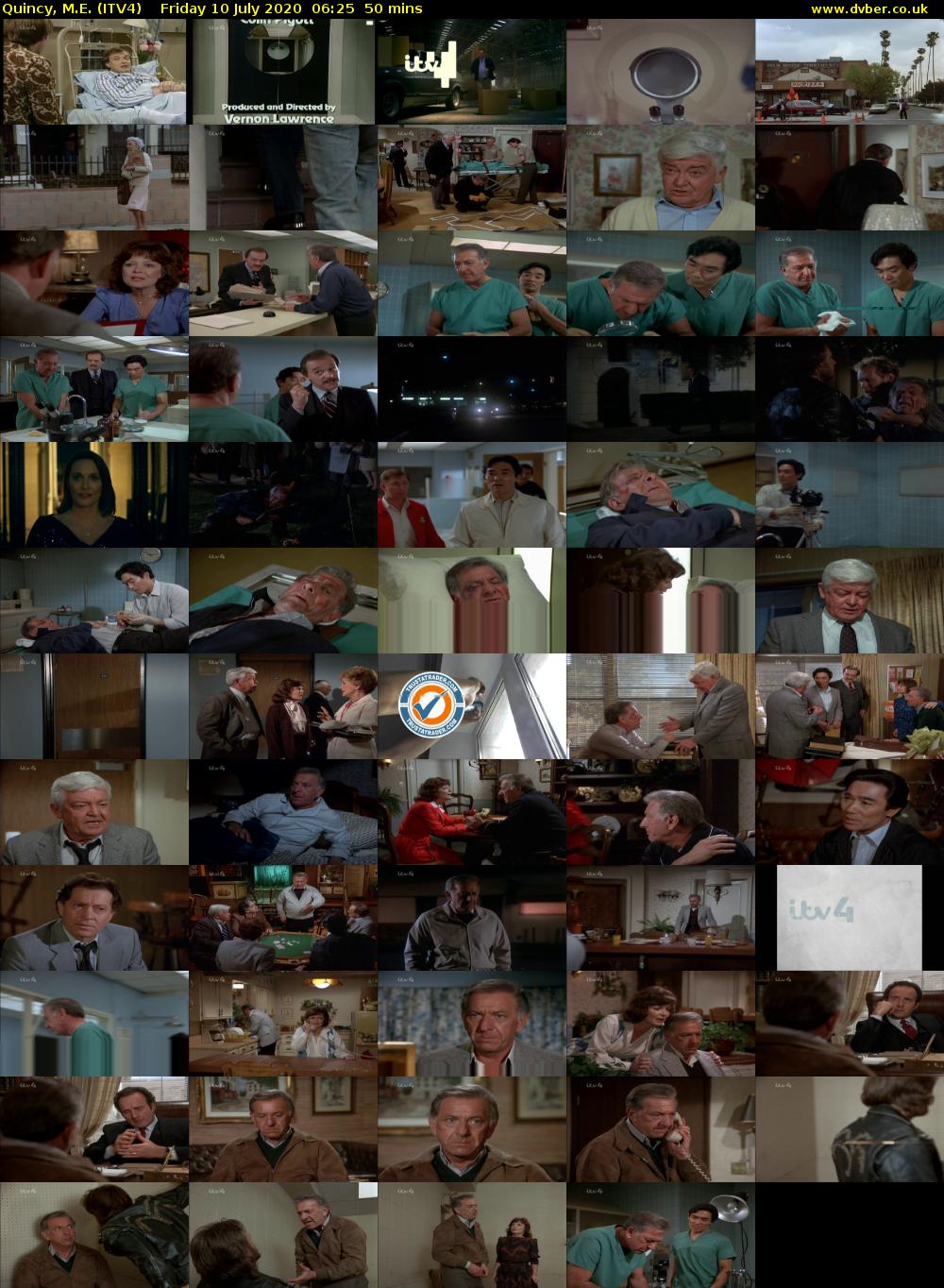 Quincy, M.E. (ITV4) Friday 10 July 2020 06:25 - 07:15