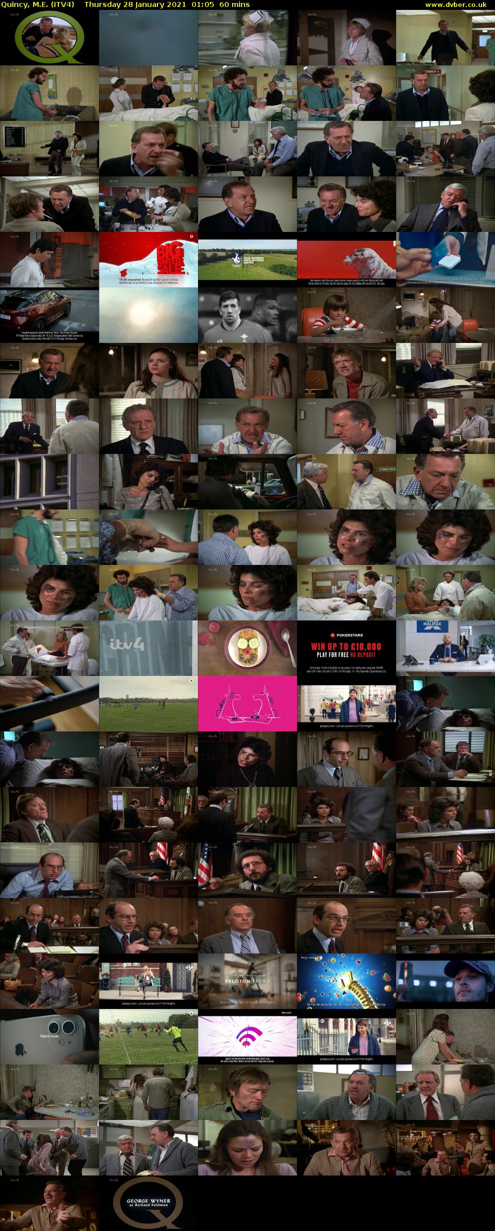 Quincy, M.E. (ITV4) Thursday 28 January 2021 01:05 - 02:05