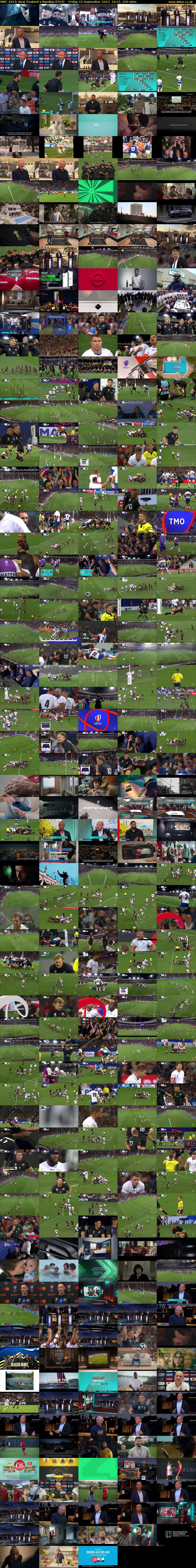 RWC 2023: New Zealand v Namibia (ITV4) Friday 15 September 2023 19:15 - 22:35