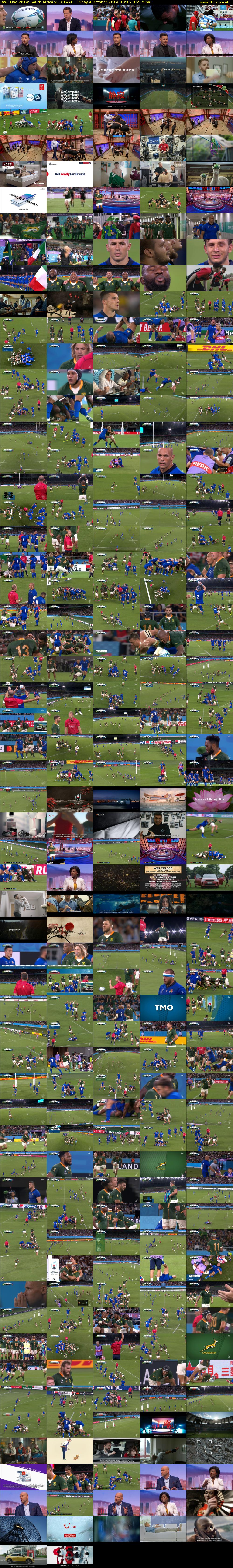 RWC Live 2019: South Africa v... (ITV4) Friday 4 October 2019 10:15 - 13:00