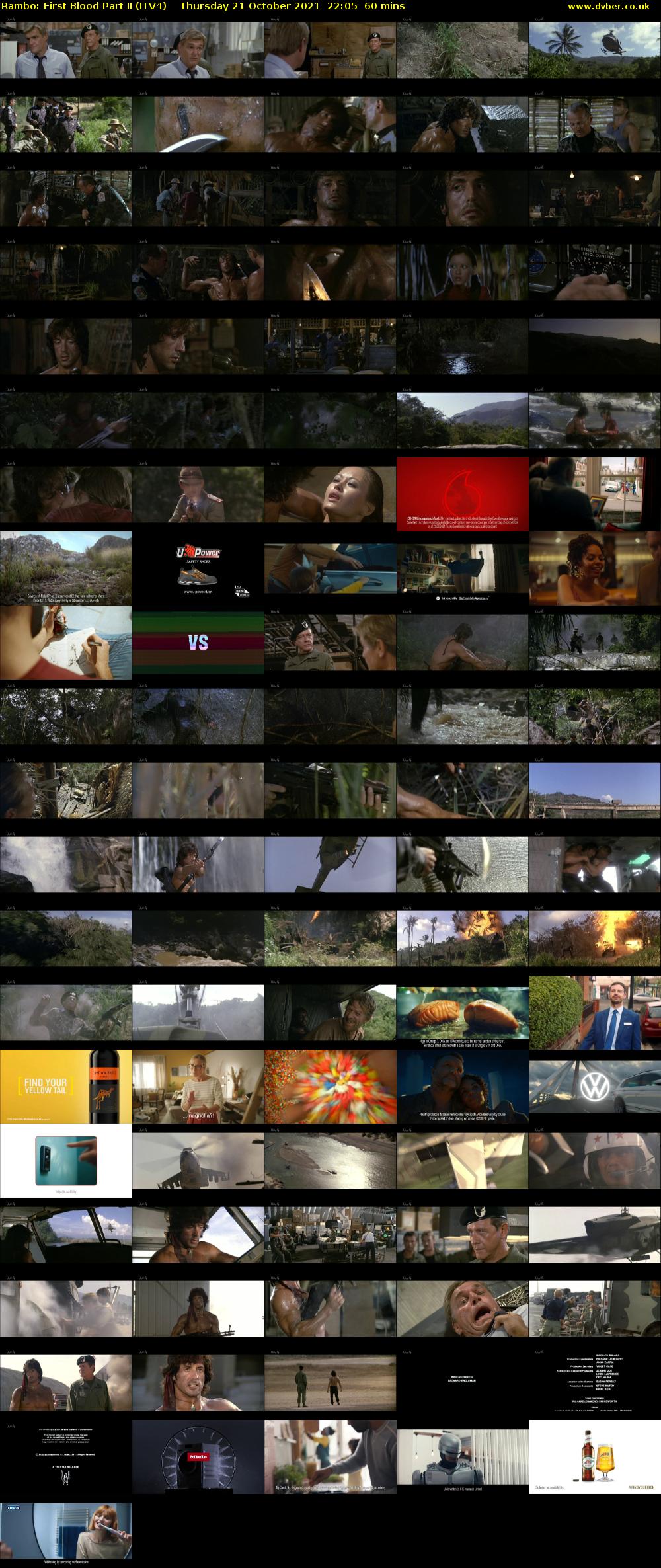 Rambo: First Blood Part II (ITV4) Thursday 21 October 2021 22:05 - 23:05