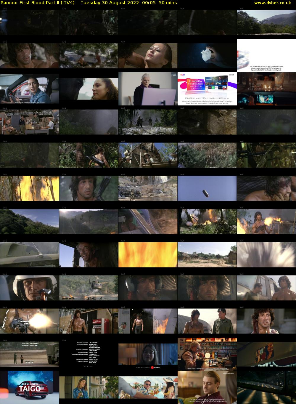 Rambo: First Blood Part II (ITV4) Tuesday 30 August 2022 00:05 - 00:55