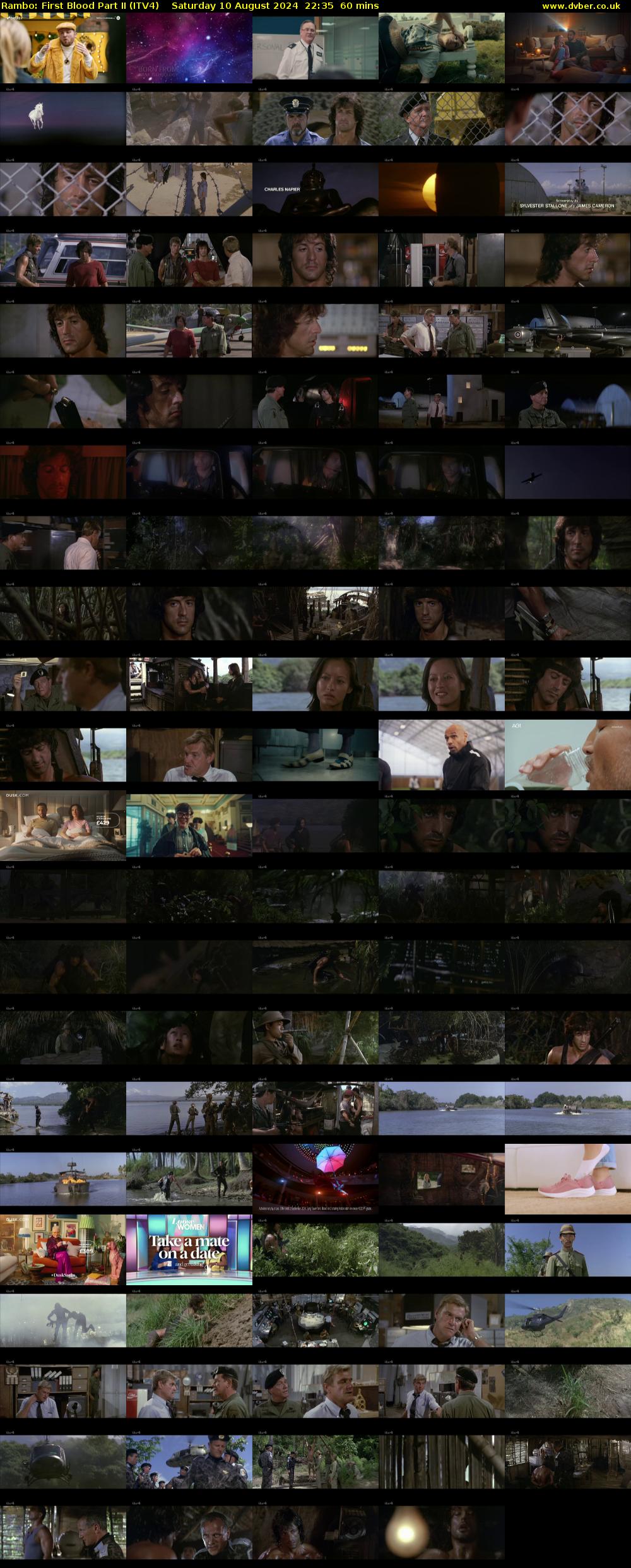 Rambo: First Blood Part II (ITV4) Saturday 10 August 2024 22:35 - 23:35