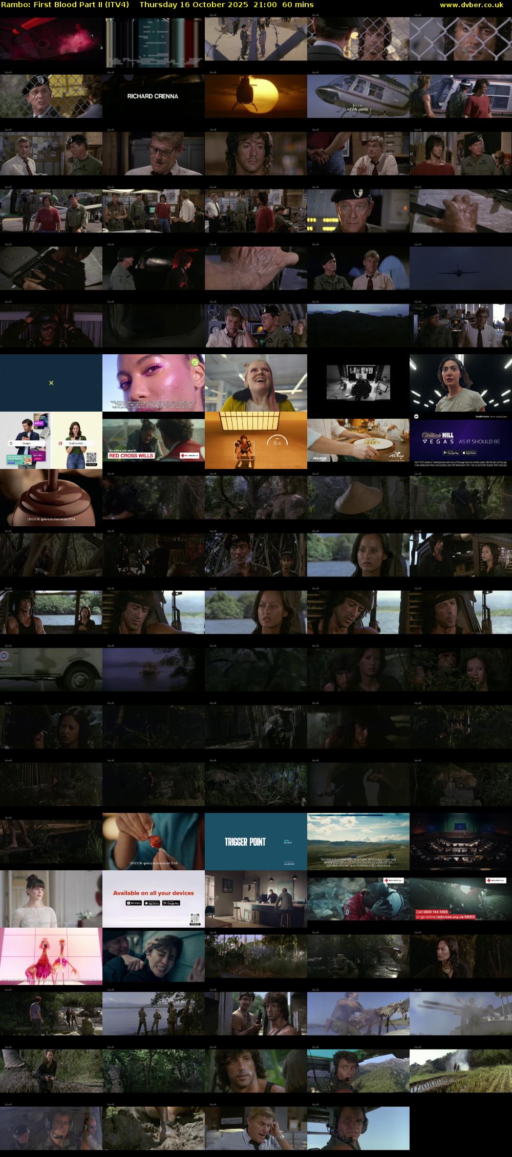 Rambo: First Blood Part II (ITV4) Thursday 16 October 2025 21:00 - 22:00