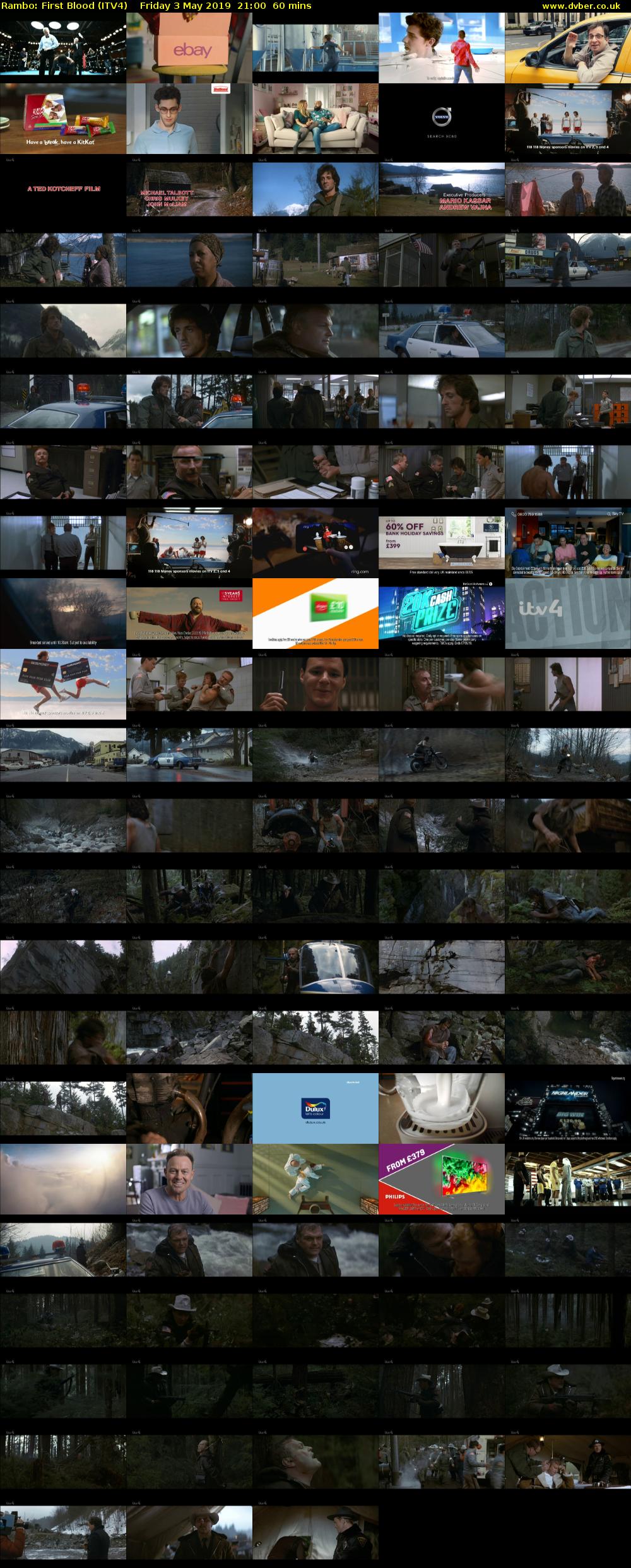 Rambo: First Blood (ITV4) Friday 3 May 2019 21:00 - 22:00