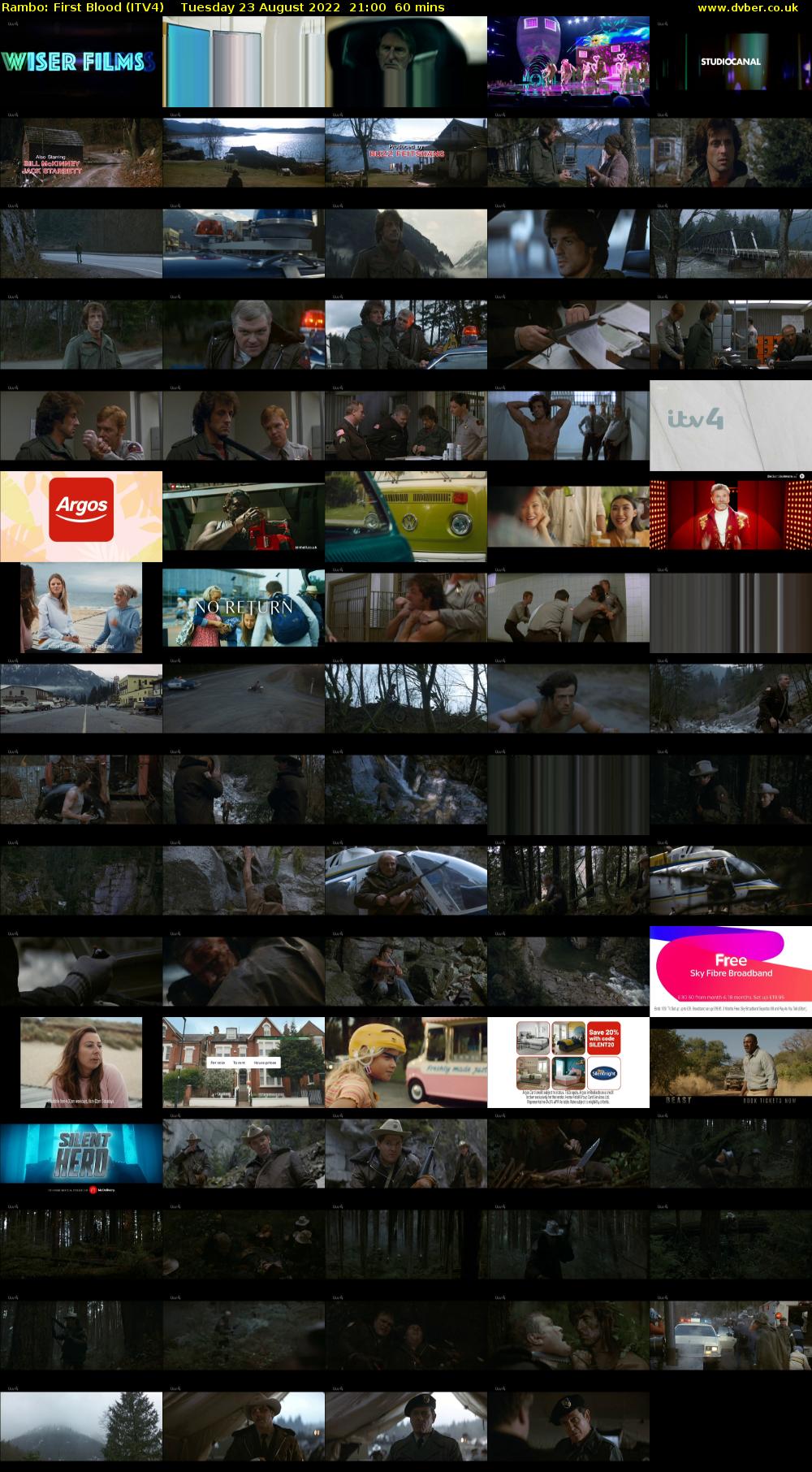 Rambo: First Blood (ITV4) Tuesday 23 August 2022 21:00 - 22:00
