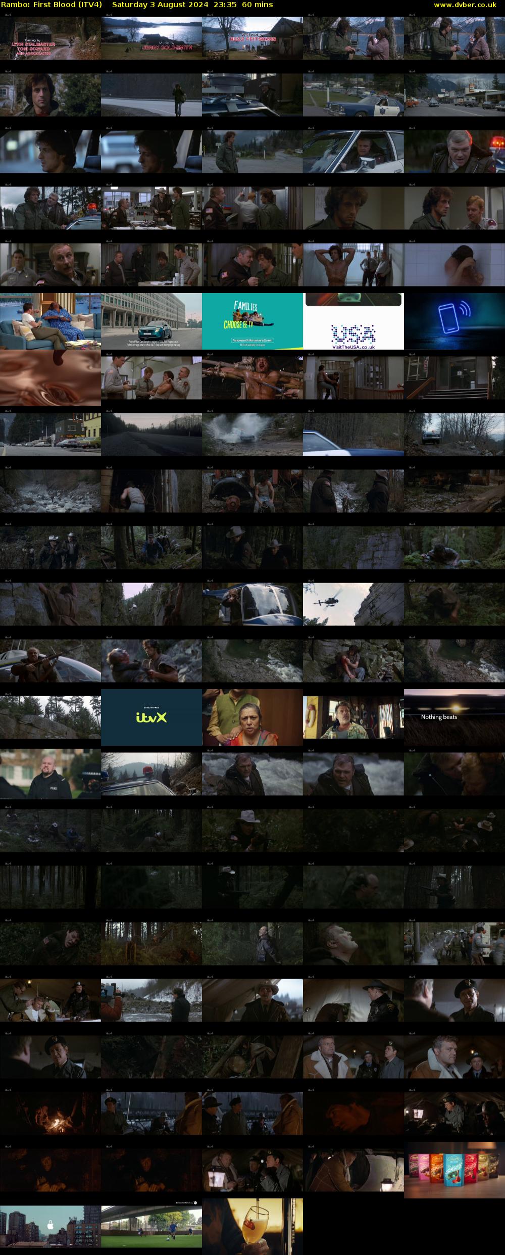 Rambo: First Blood (ITV4) Saturday 3 August 2024 23:35 - 00:35