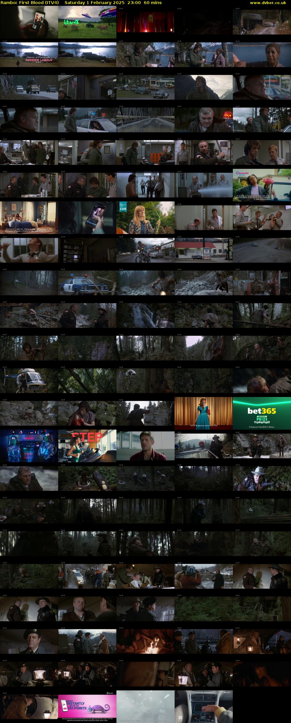 Rambo: First Blood (ITV4) Saturday 1 February 2025 23:00 - 00:00