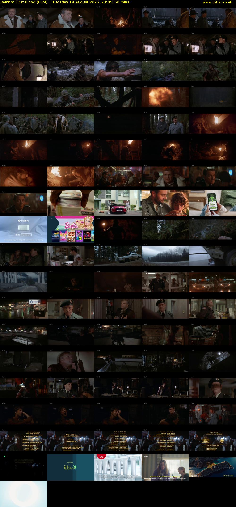 Rambo: First Blood (ITV4) Tuesday 19 August 2025 23:05 - 23:55