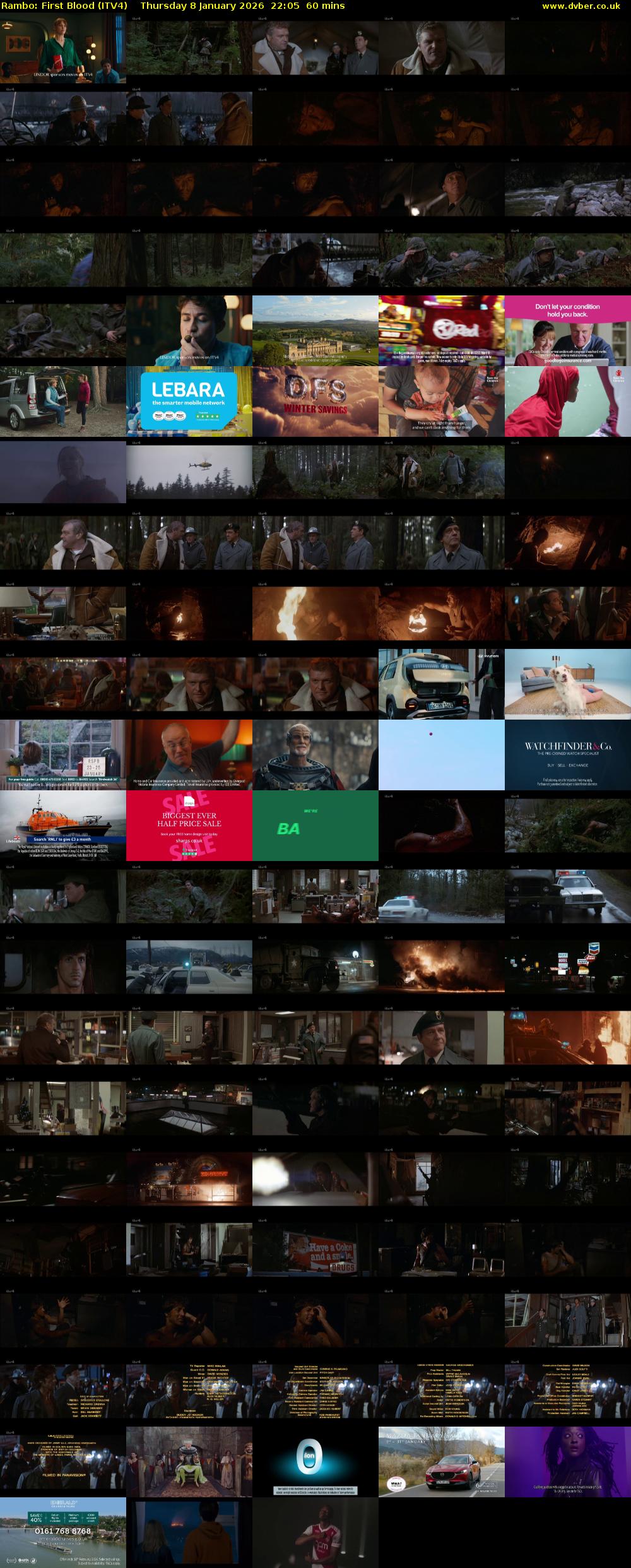 Rambo: First Blood (ITV4) Thursday 8 January 2026 22:05 - 23:05