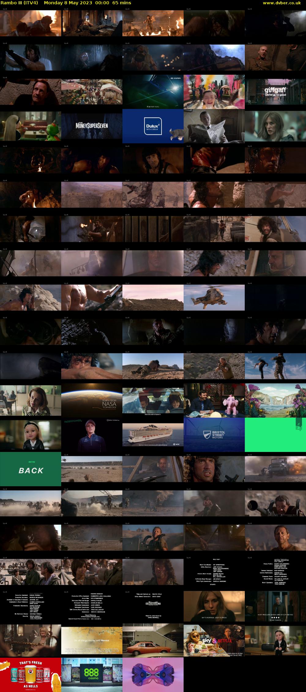 Rambo III (ITV4) Monday 8 May 2023 00:00 - 01:05