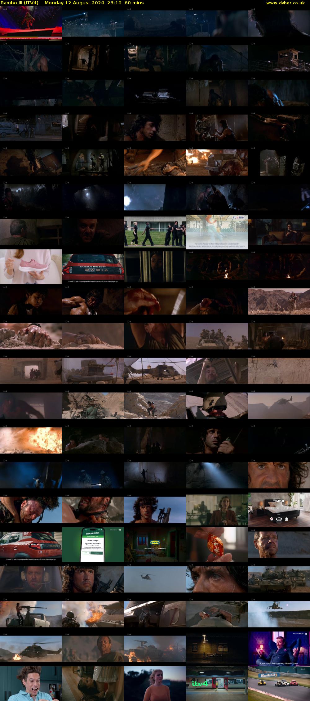 Rambo III (ITV4) Monday 12 August 2024 23:10 - 00:10
