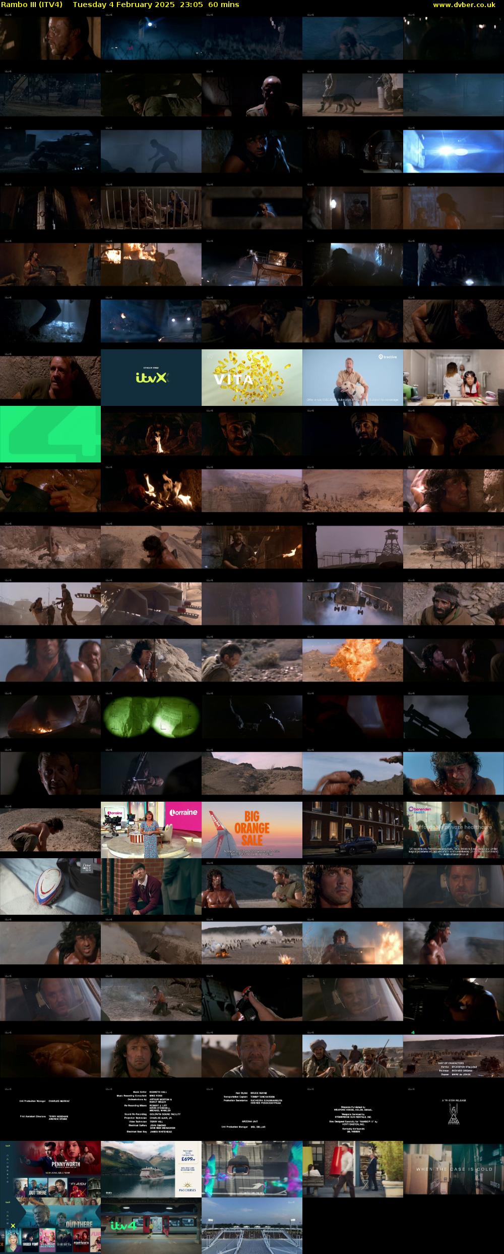 Rambo III (ITV4) Tuesday 4 February 2025 23:05 - 00:05