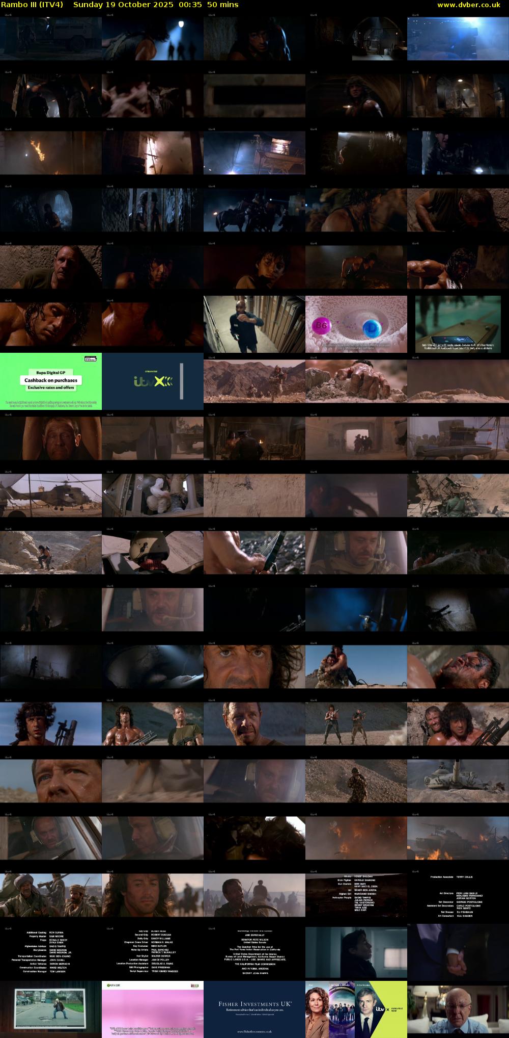 Rambo III (ITV4) Sunday 19 October 2025 00:35 - 01:25