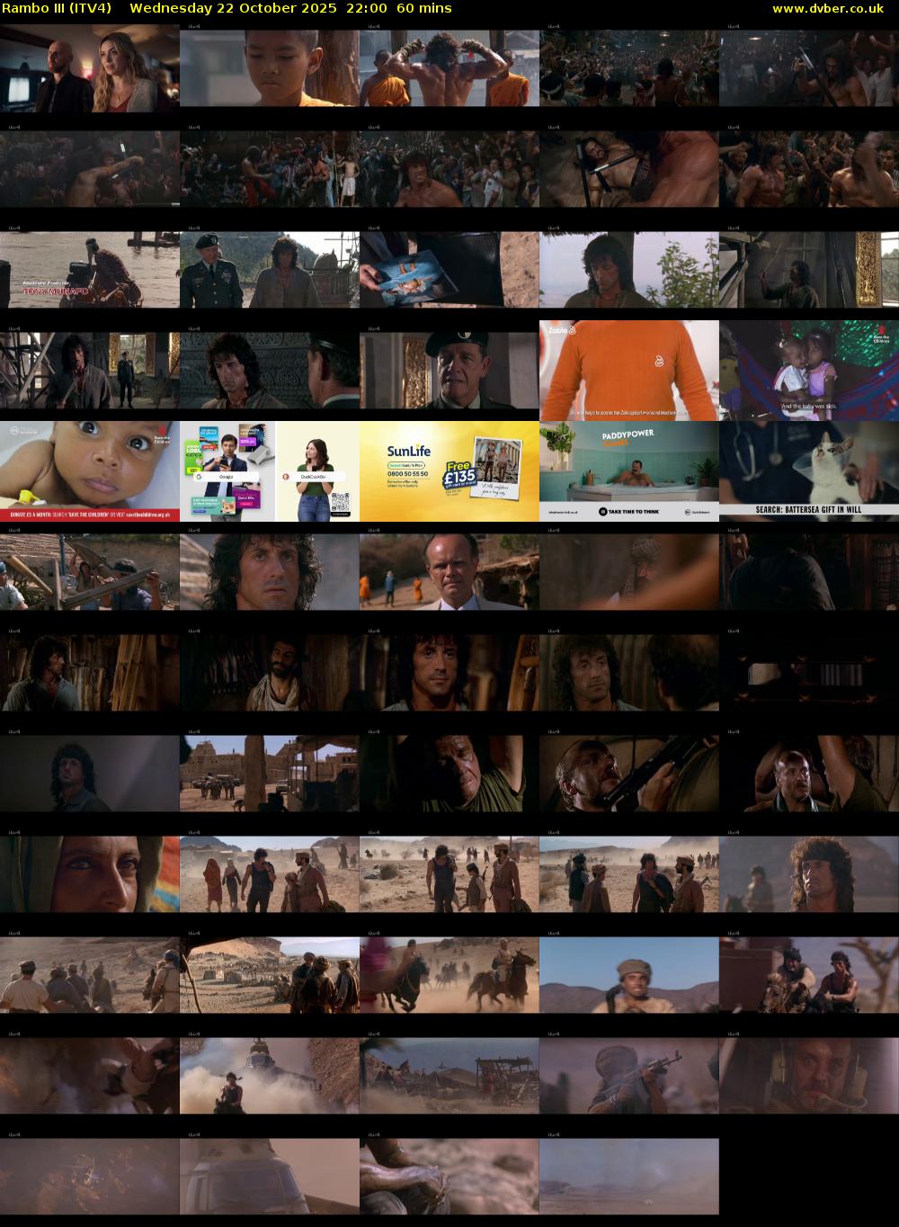 Rambo III (ITV4) Wednesday 22 October 2025 22:00 - 23:00