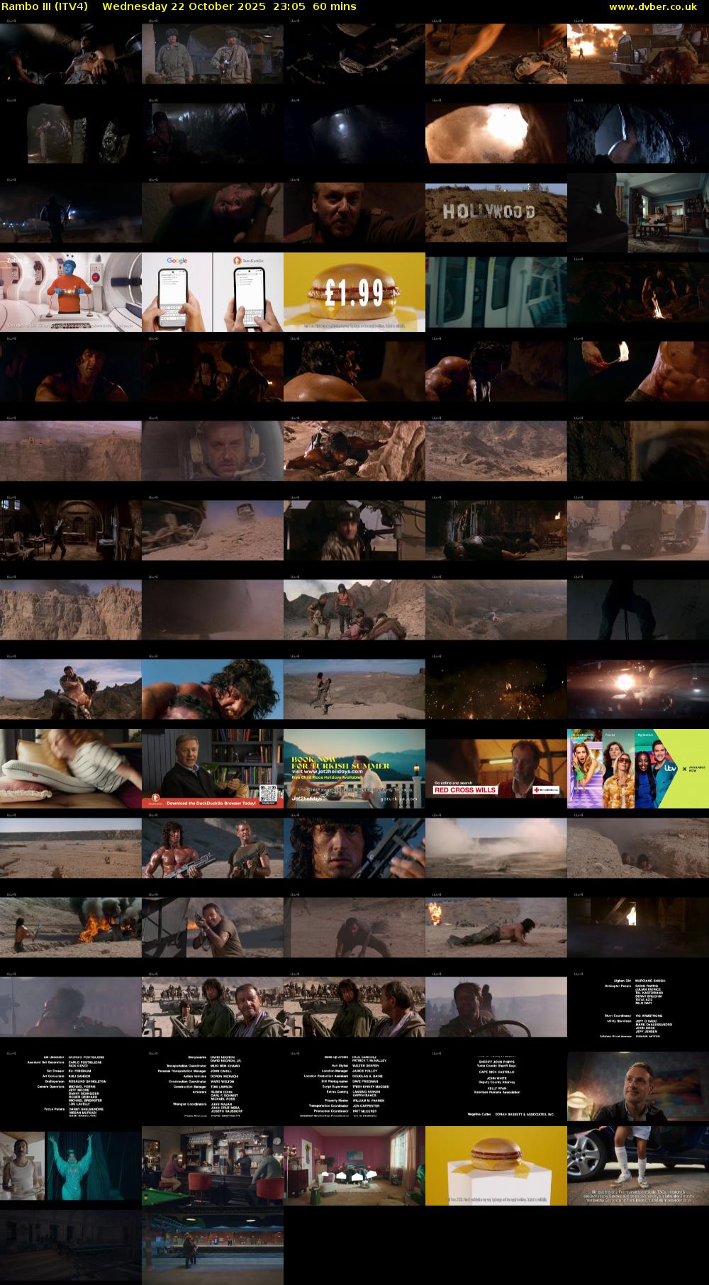 Rambo III (ITV4) Wednesday 22 October 2025 23:05 - 00:05