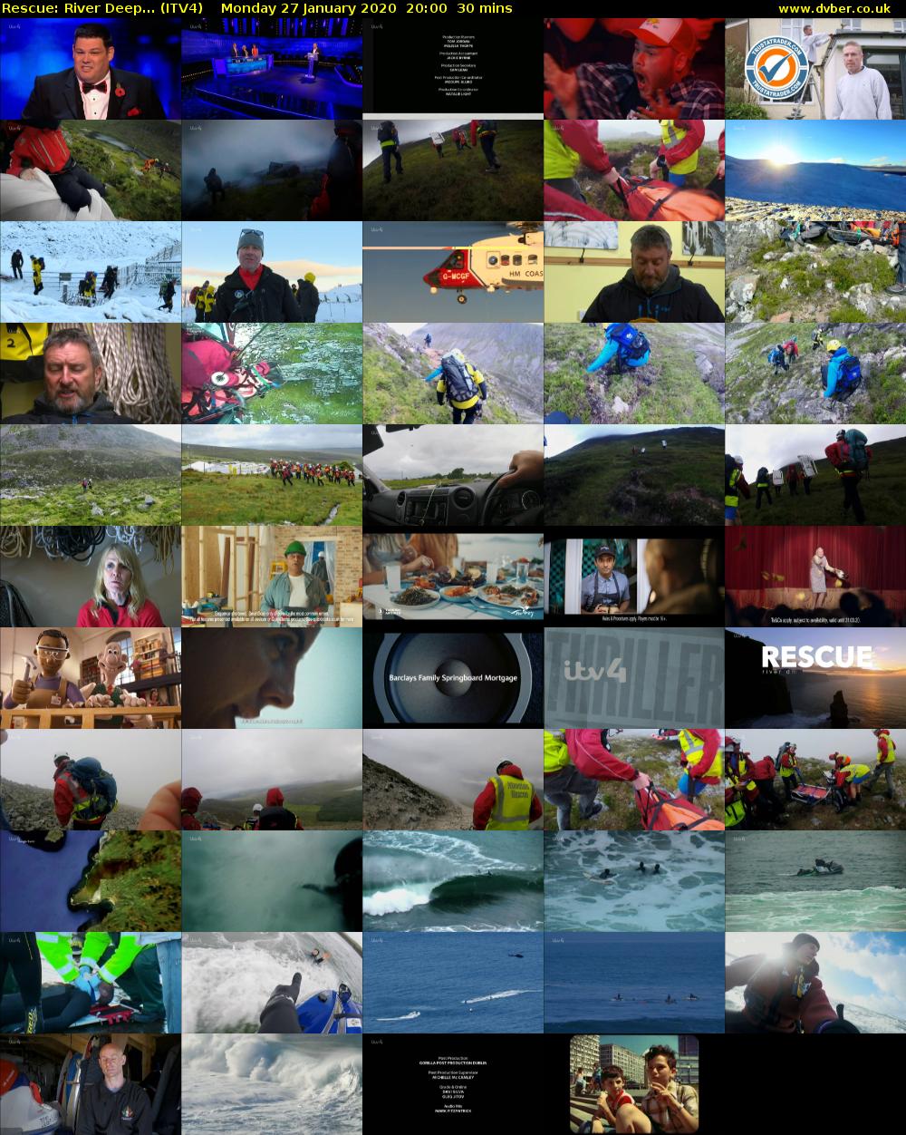 Rescue: River Deep... (ITV4) Monday 27 January 2020 20:00 - 20:30