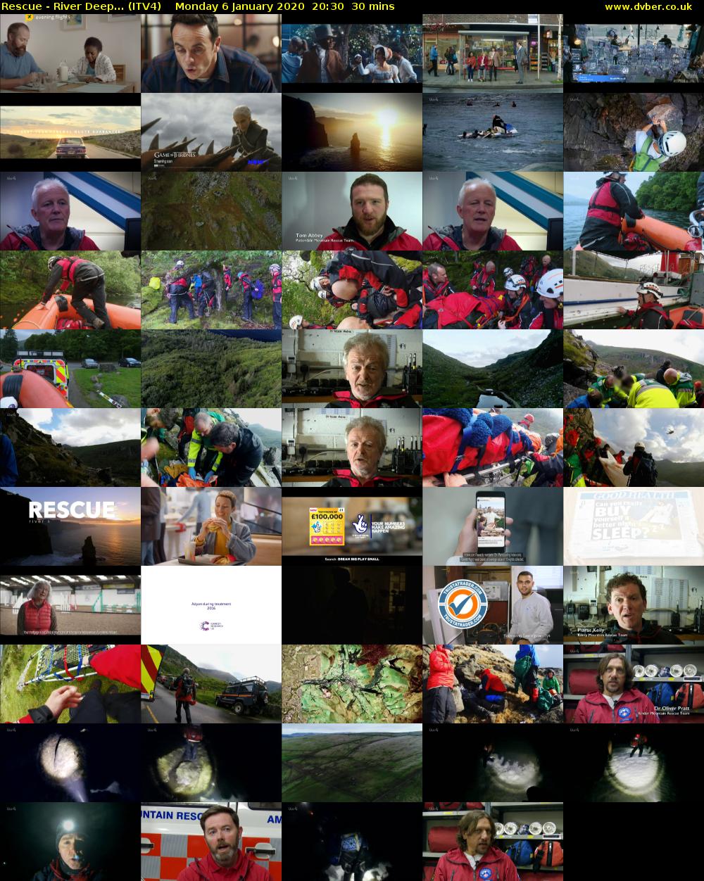 Rescue - River Deep... (ITV4) Monday 6 January 2020 20:30 - 21:00