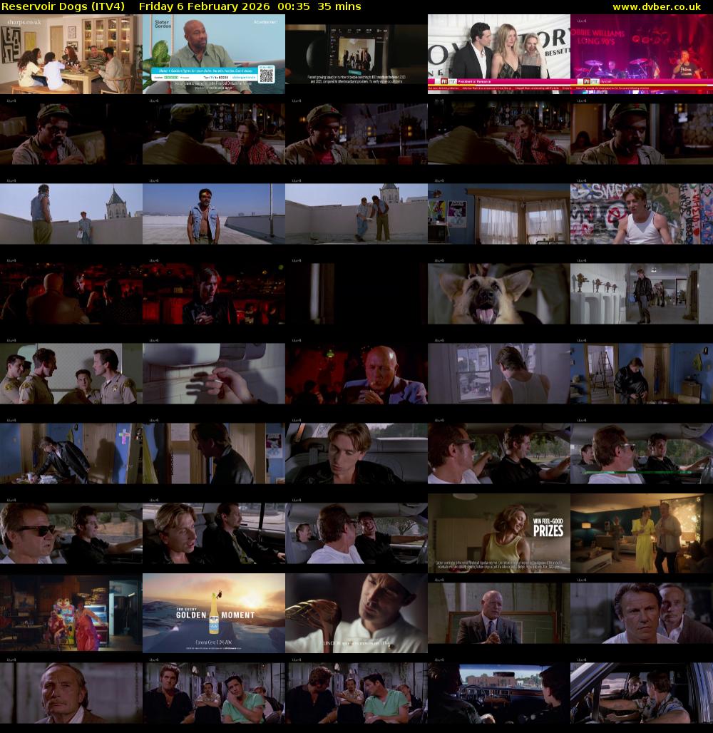 Reservoir Dogs (ITV4) Friday 6 February 2026 00:35 - 01:10