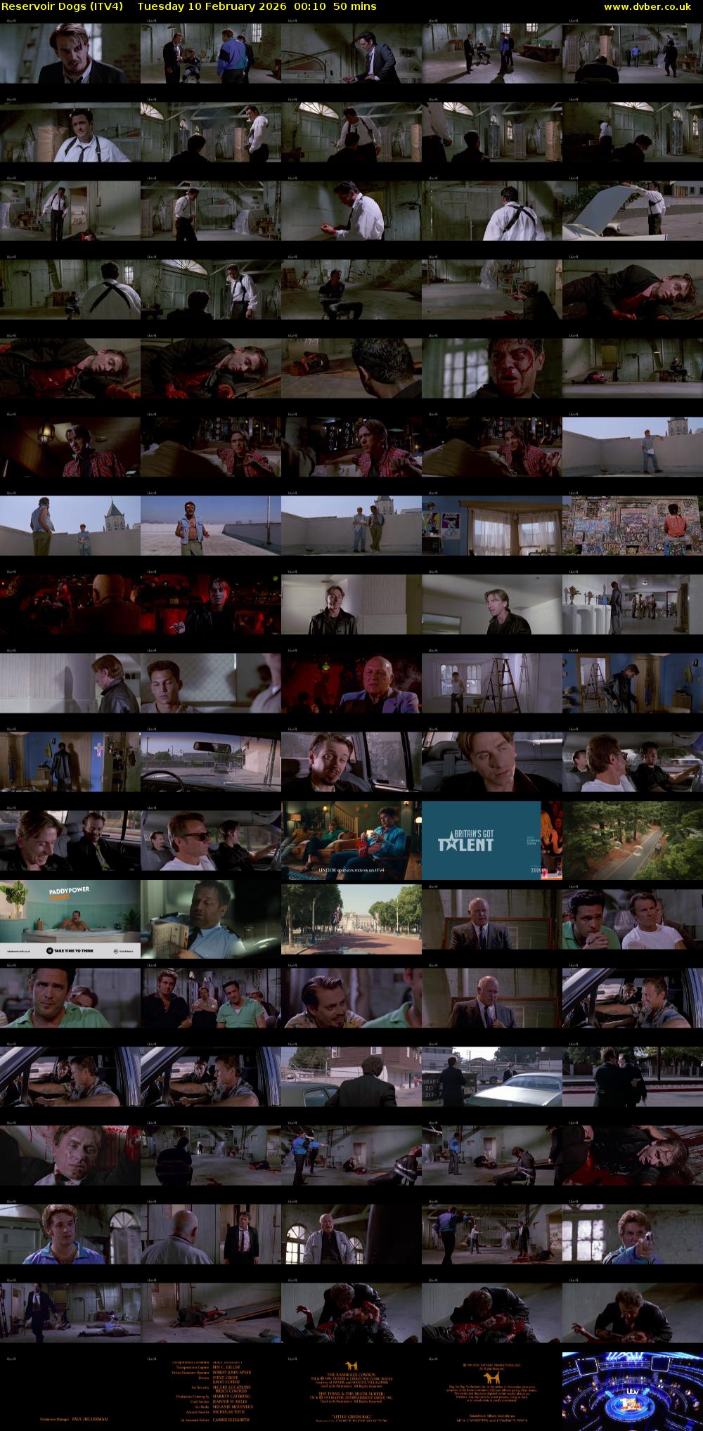 Reservoir Dogs (ITV4) Tuesday 10 February 2026 00:10 - 01:00