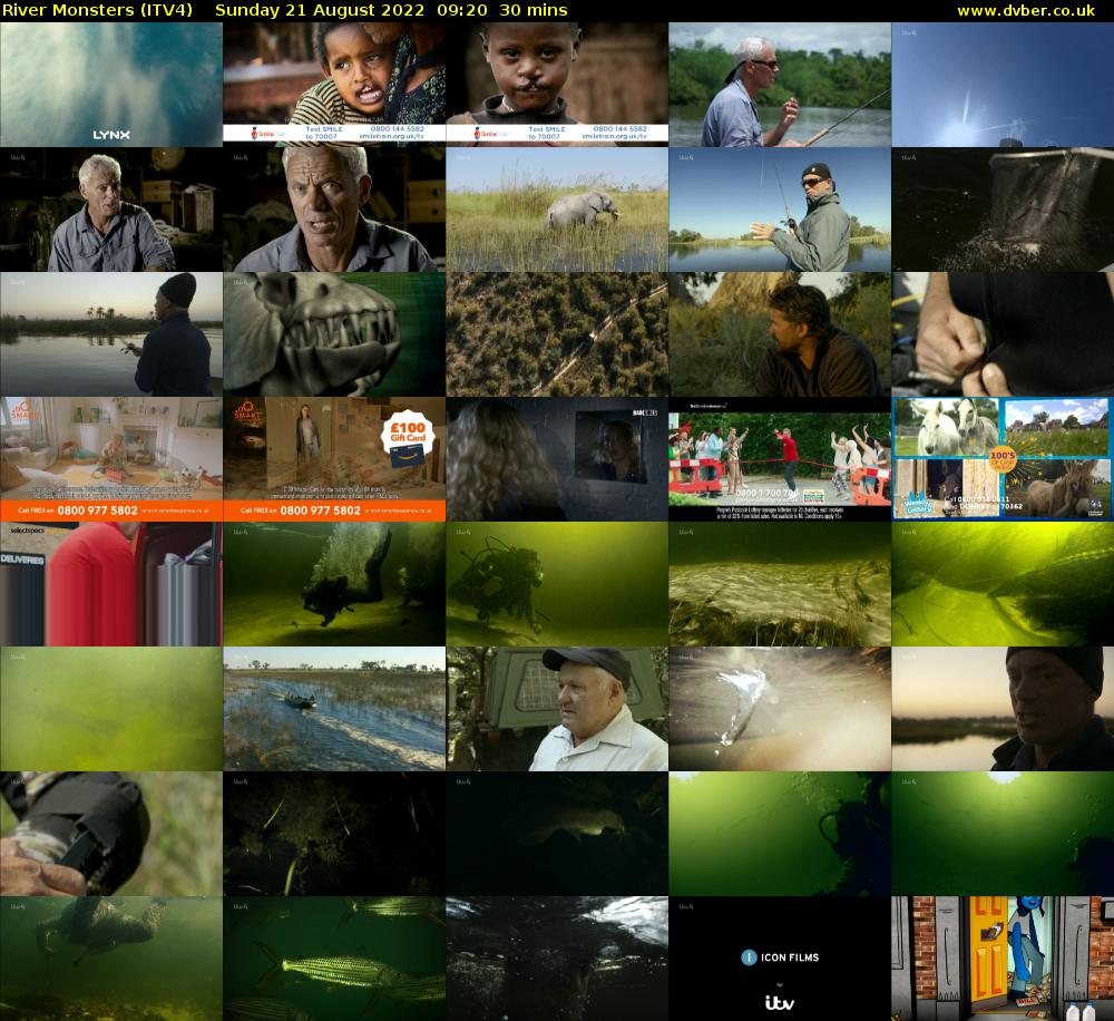 River Monsters (ITV4) Sunday 21 August 2022 09:20 - 09:50