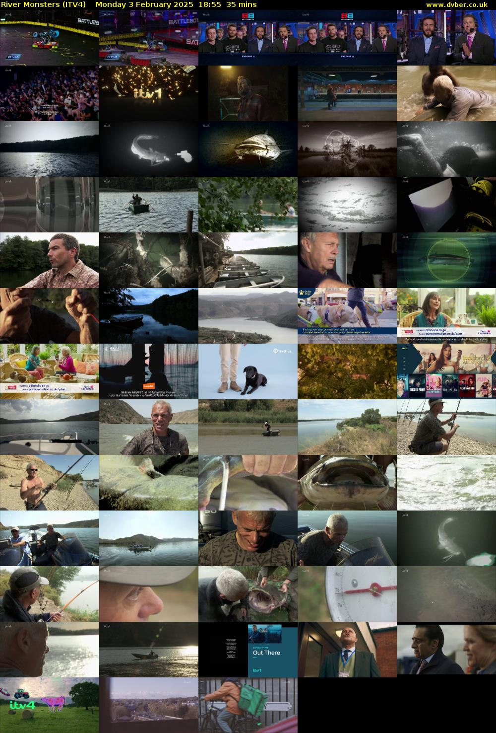 River Monsters (ITV4) Monday 3 February 2025 18:55 - 19:30