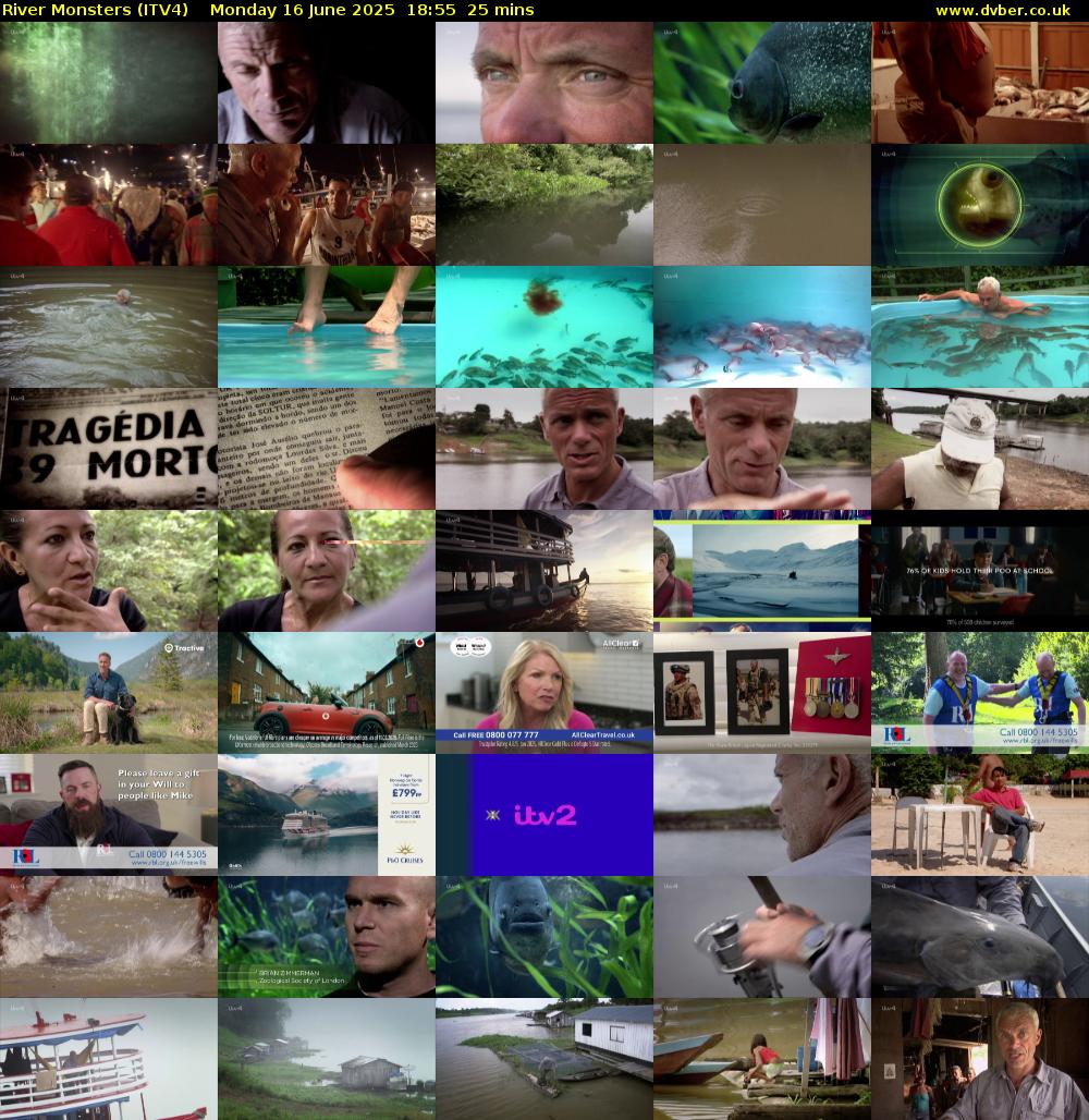 River Monsters (ITV4) Monday 16 June 2025 18:55 - 19:20