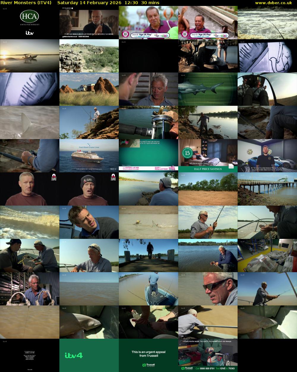 River Monsters (ITV4) Saturday 14 February 2026 12:30 - 13:00