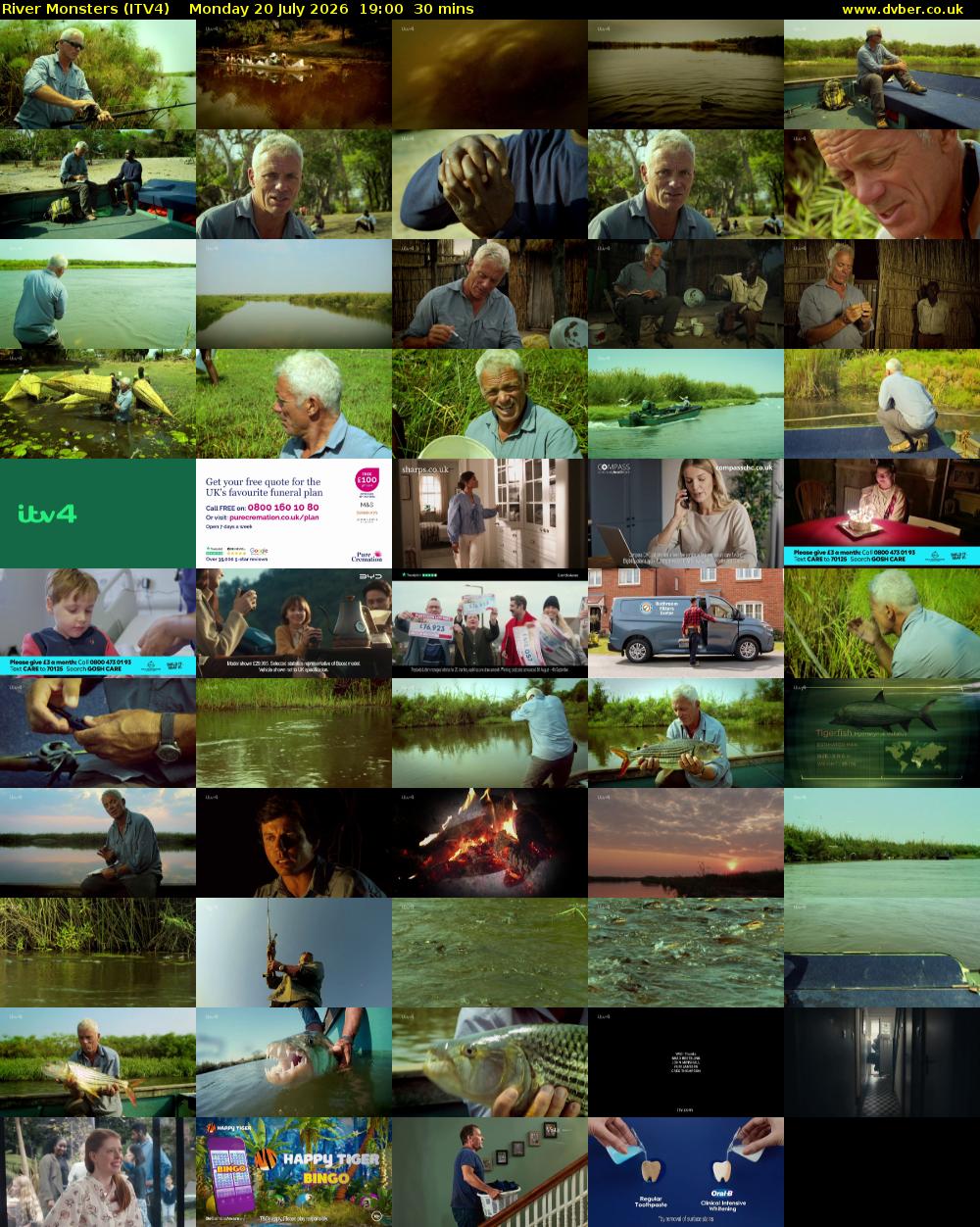 River Monsters (ITV4) Monday 20 July 2026 19:00 - 19:30