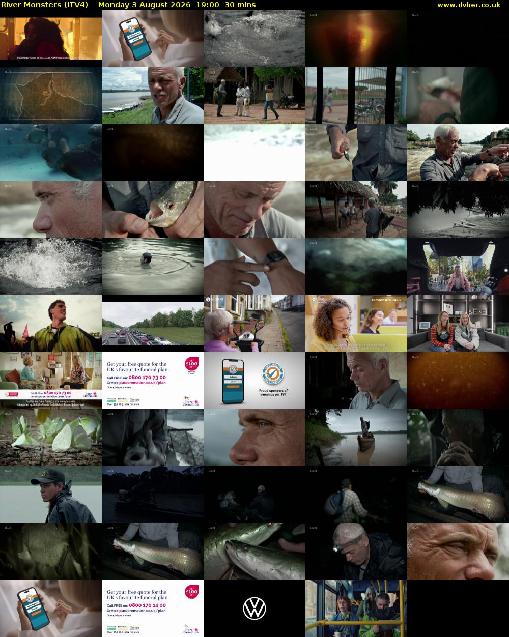 River Monsters (ITV4) Monday 3 August 2026 19:00 - 19:30