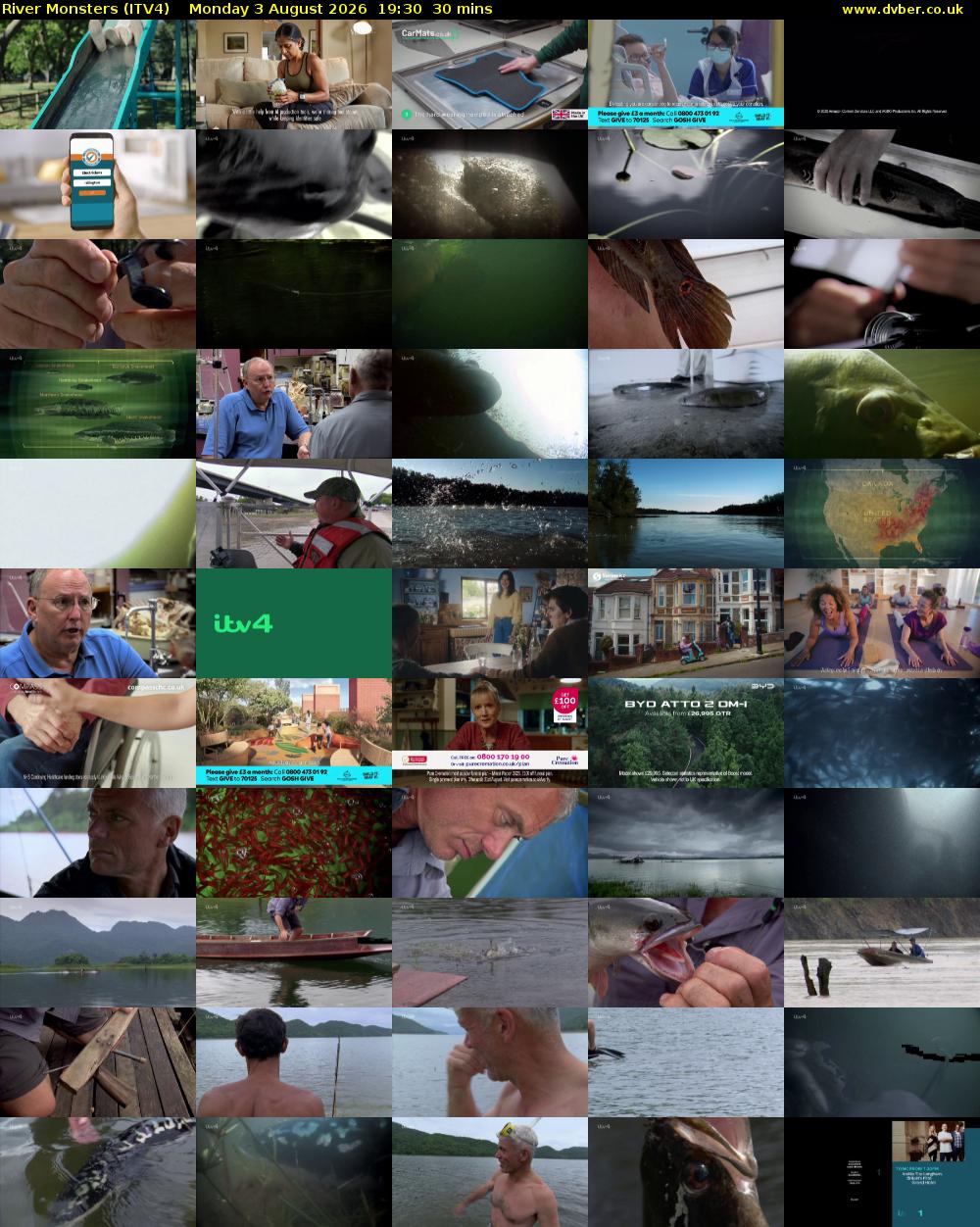 River Monsters (ITV4) Monday 3 August 2026 19:30 - 20:00