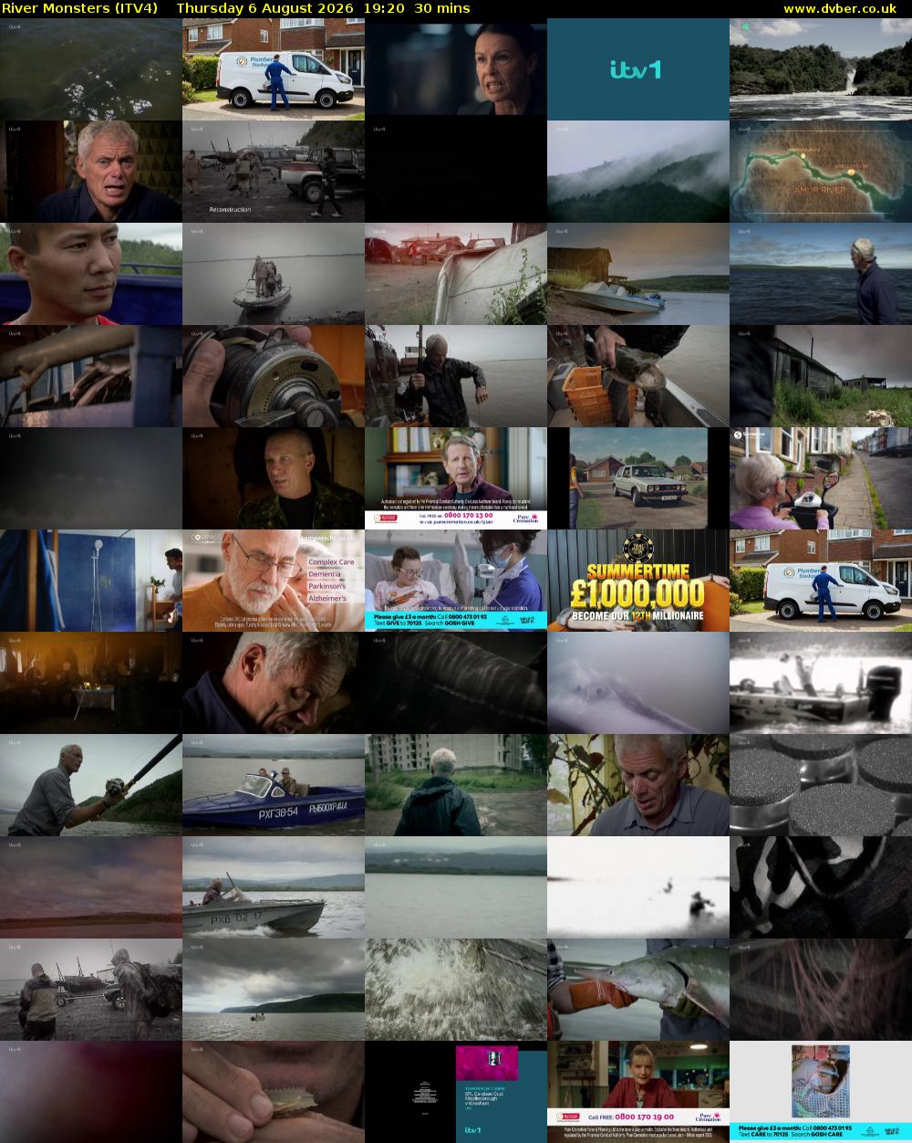River Monsters (ITV4) Thursday 6 August 2026 19:20 - 19:50