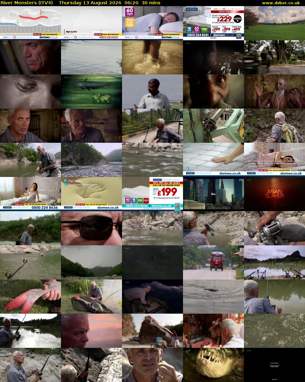 River Monsters (ITV4) Thursday 13 August 2026 06:20 - 06:50