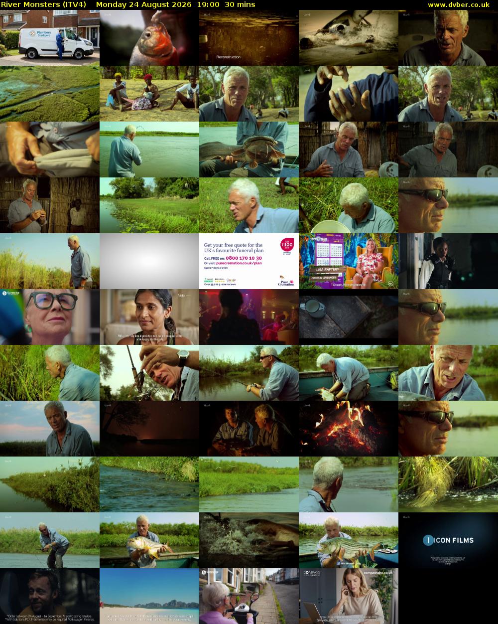 River Monsters (ITV4) Monday 24 August 2026 19:00 - 19:30