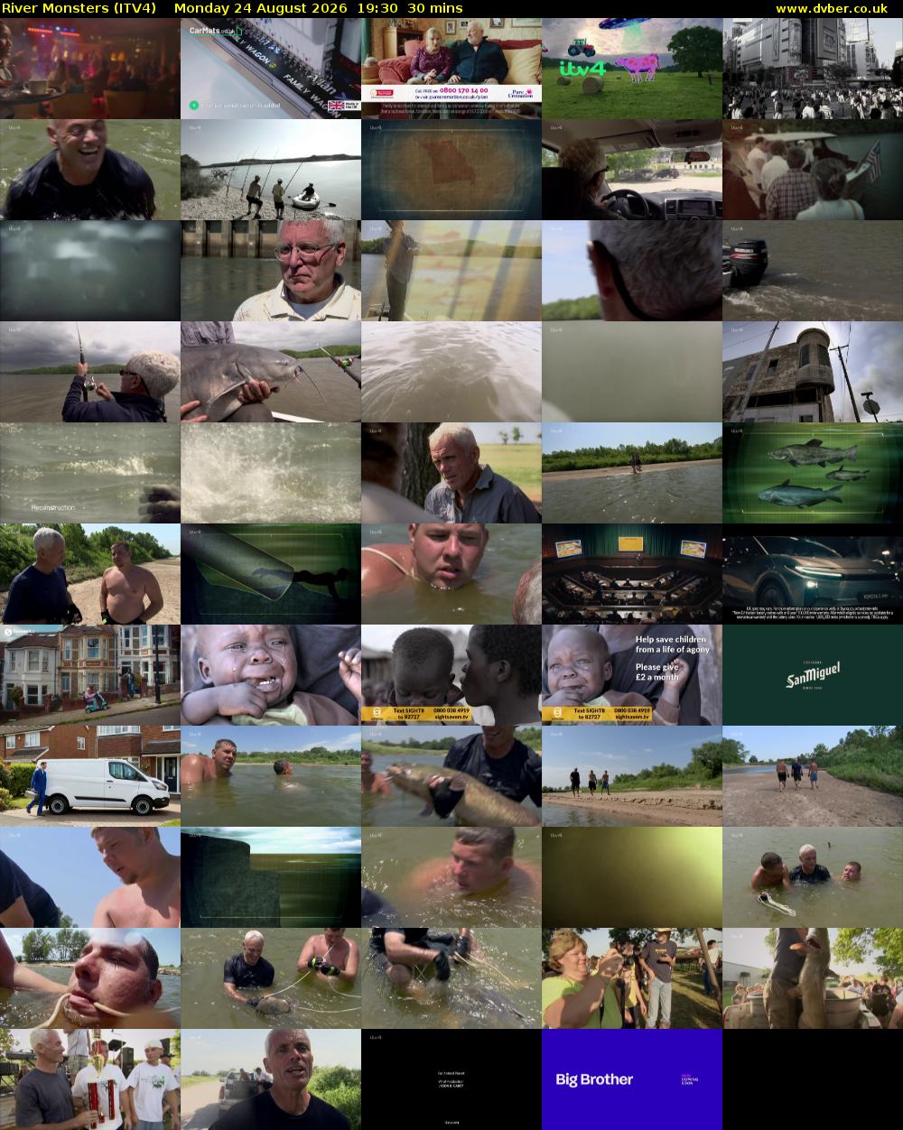River Monsters (ITV4) Monday 24 August 2026 19:30 - 20:00