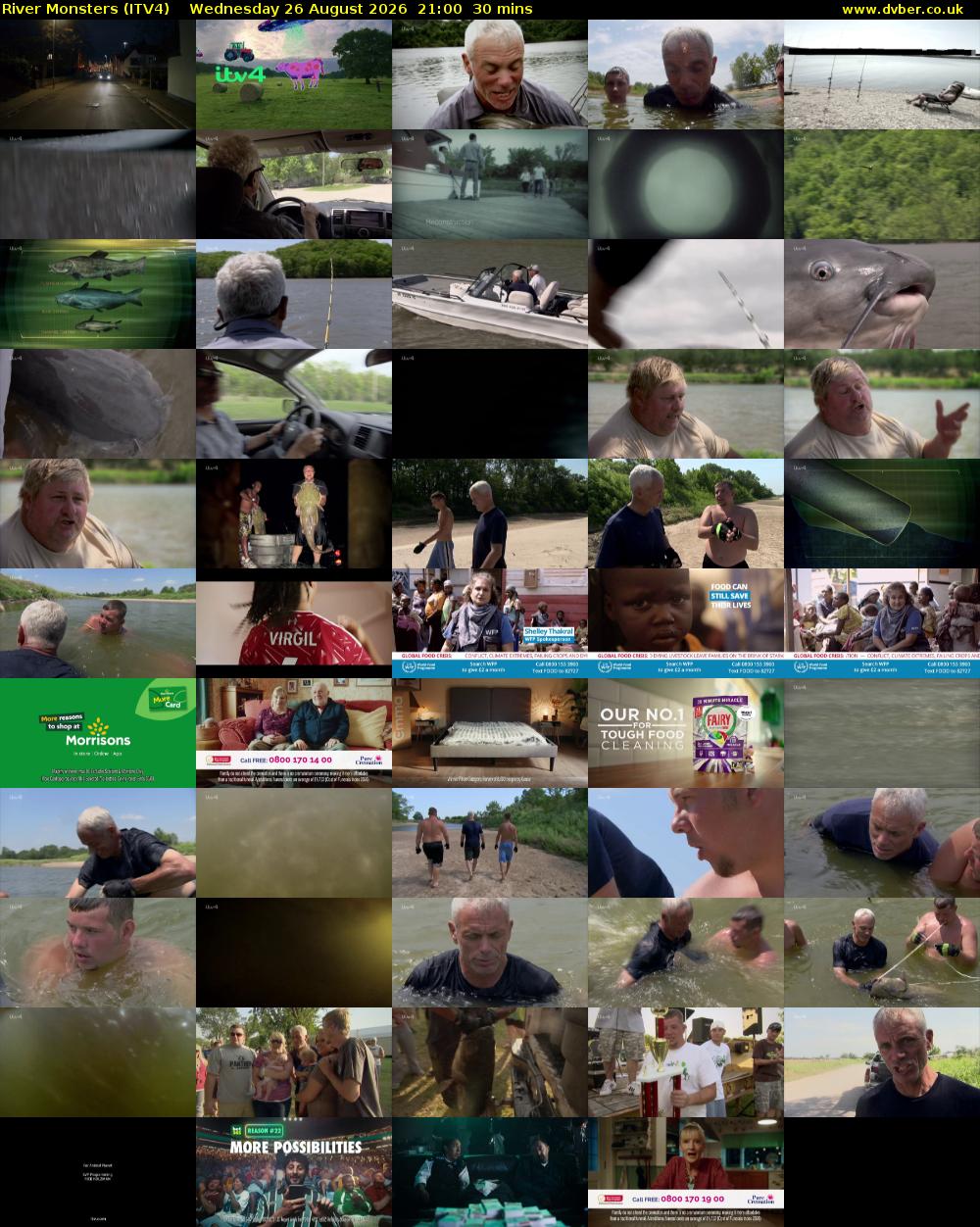 River Monsters (ITV4) Wednesday 26 August 2026 21:00 - 21:30