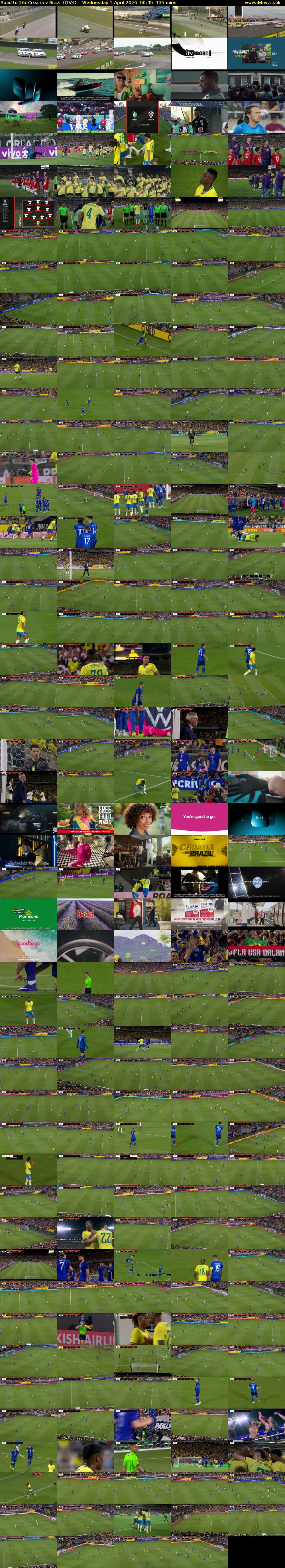 Road to 26: Croatia v Brazil (ITV4) Wednesday 1 April 2026 00:45 - 03:00