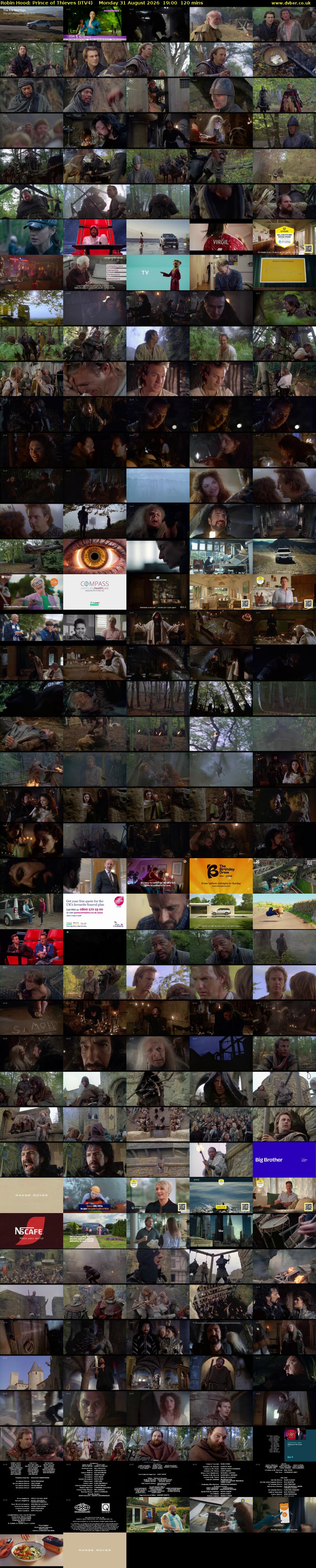 Robin Hood: Prince of Thieves (ITV4) Monday 31 August 2026 19:00 - 21:00