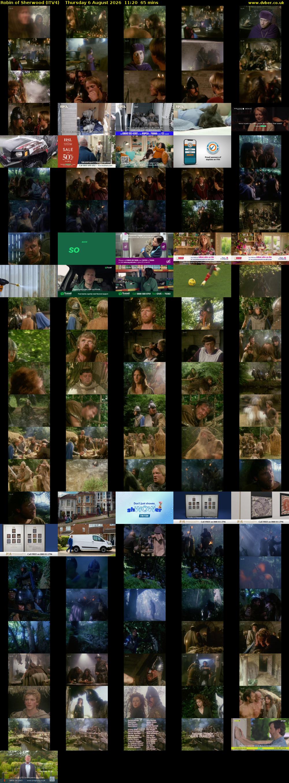 Robin of Sherwood (ITV4) Thursday 6 August 2026 11:20 - 12:25