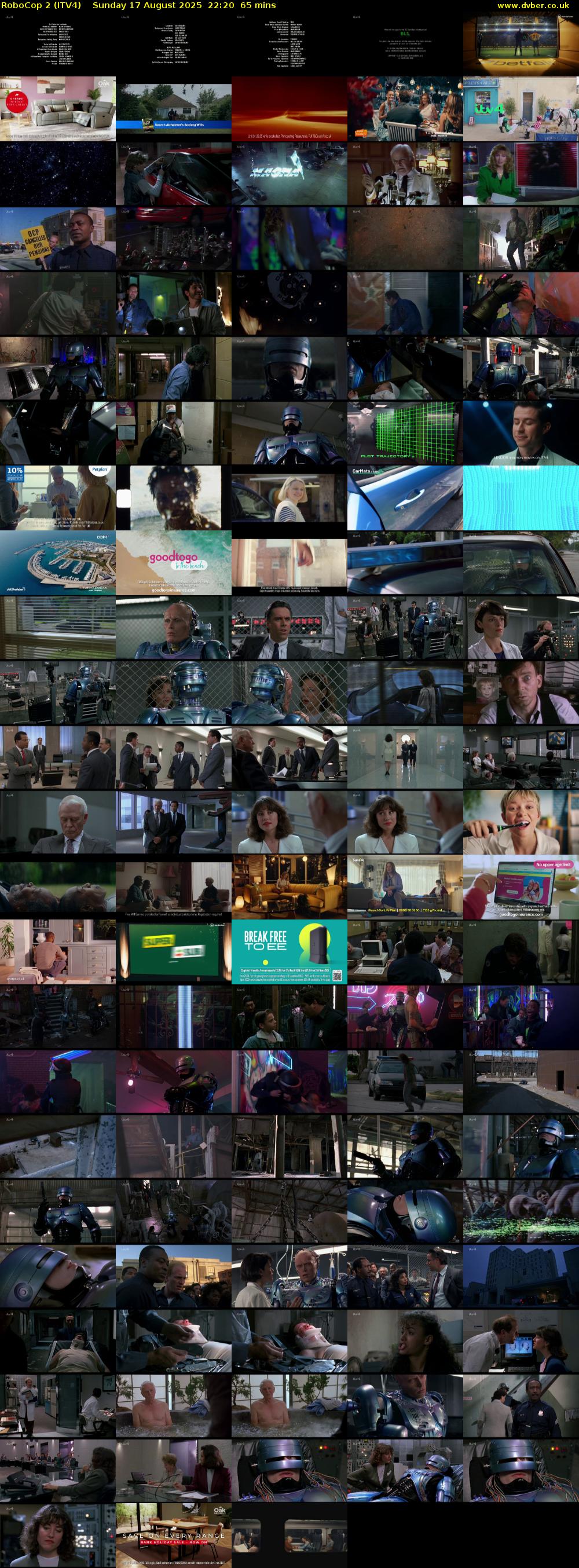 RoboCop 2 (ITV4) Sunday 17 August 2025 22:20 - 23:25