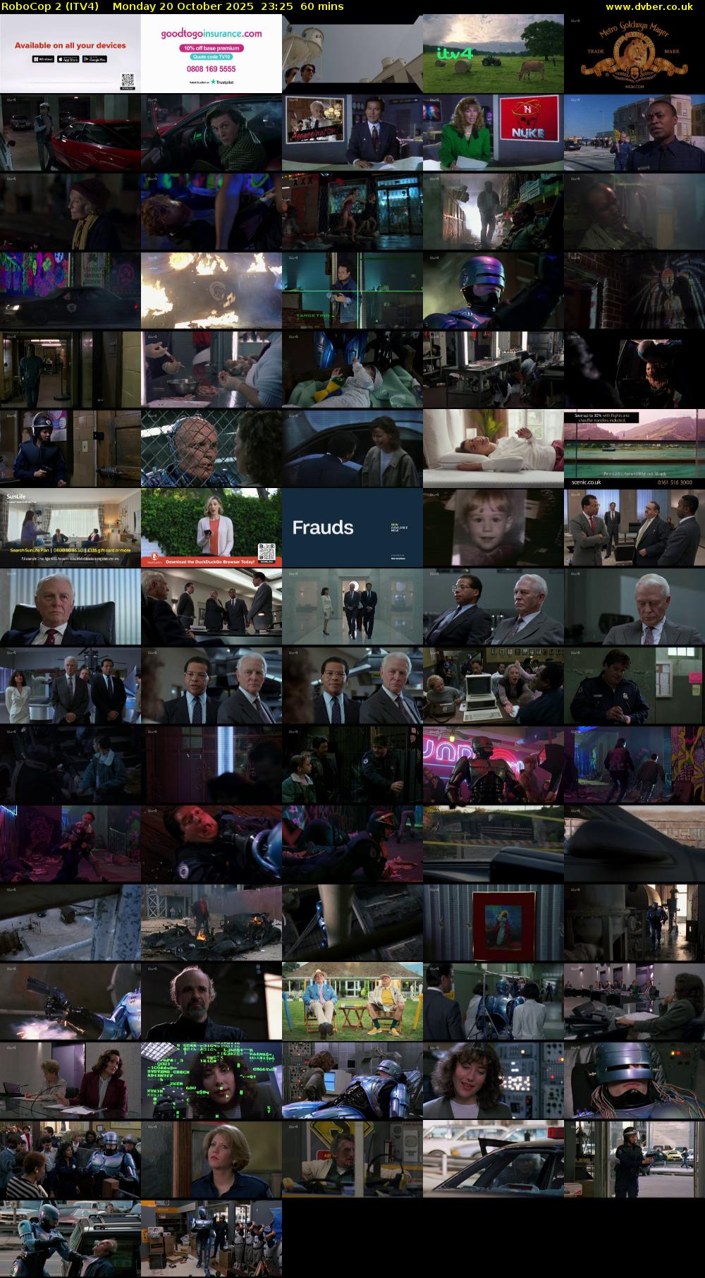 RoboCop 2 (ITV4) Monday 20 October 2025 23:25 - 00:25