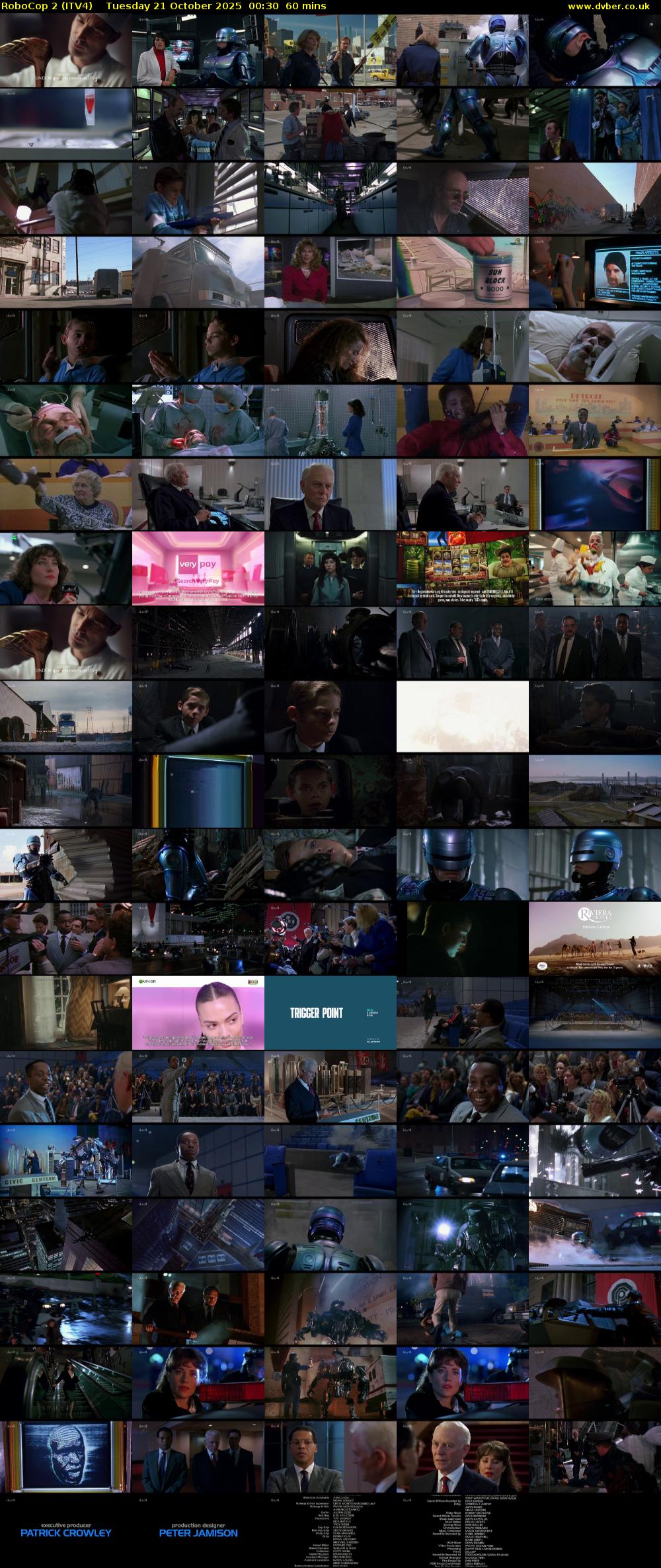 RoboCop 2 (ITV4) Tuesday 21 October 2025 00:30 - 01:30