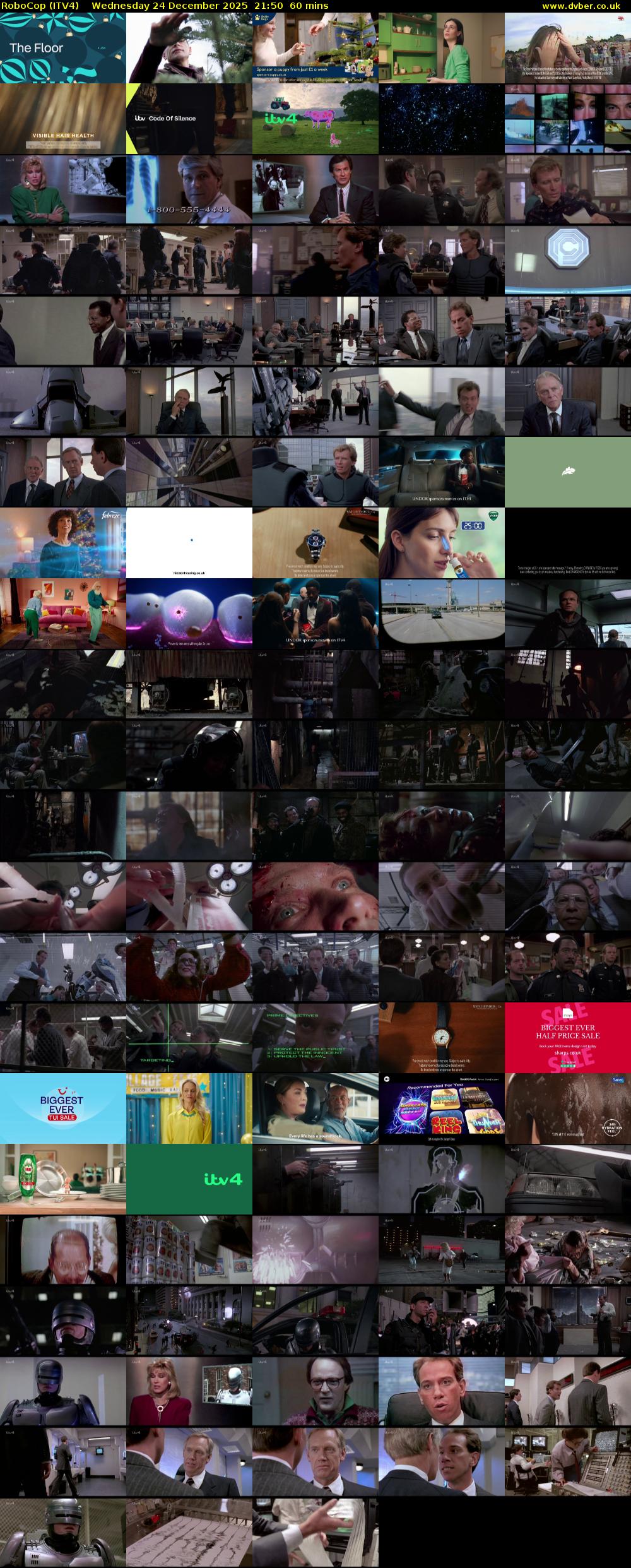 RoboCop (ITV4) Wednesday 24 December 2025 21:50 - 22:50