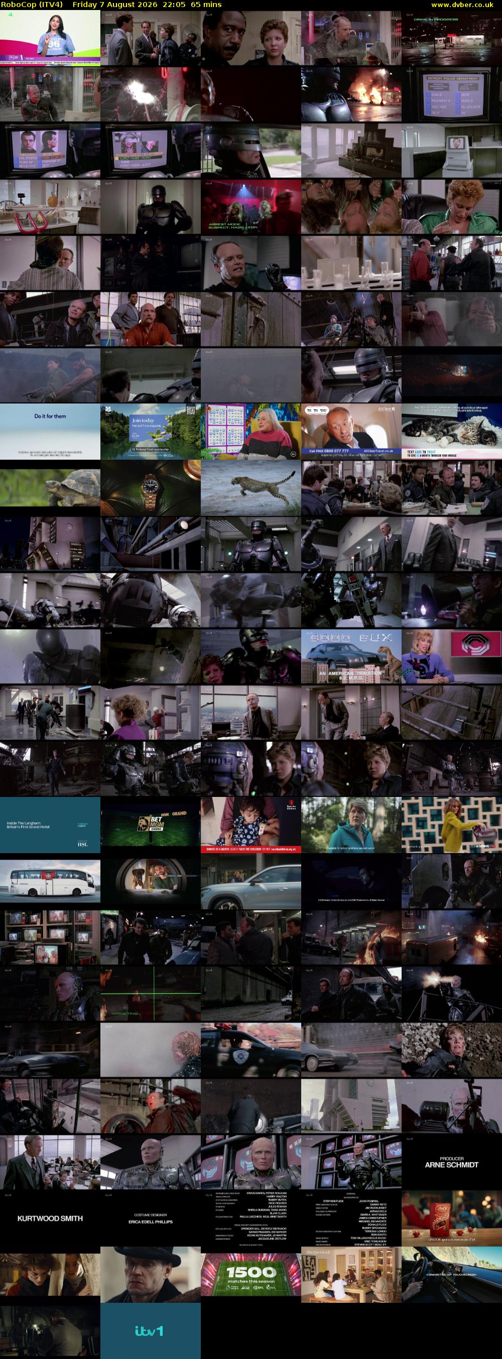 RoboCop (ITV4) Friday 7 August 2026 22:05 - 23:10